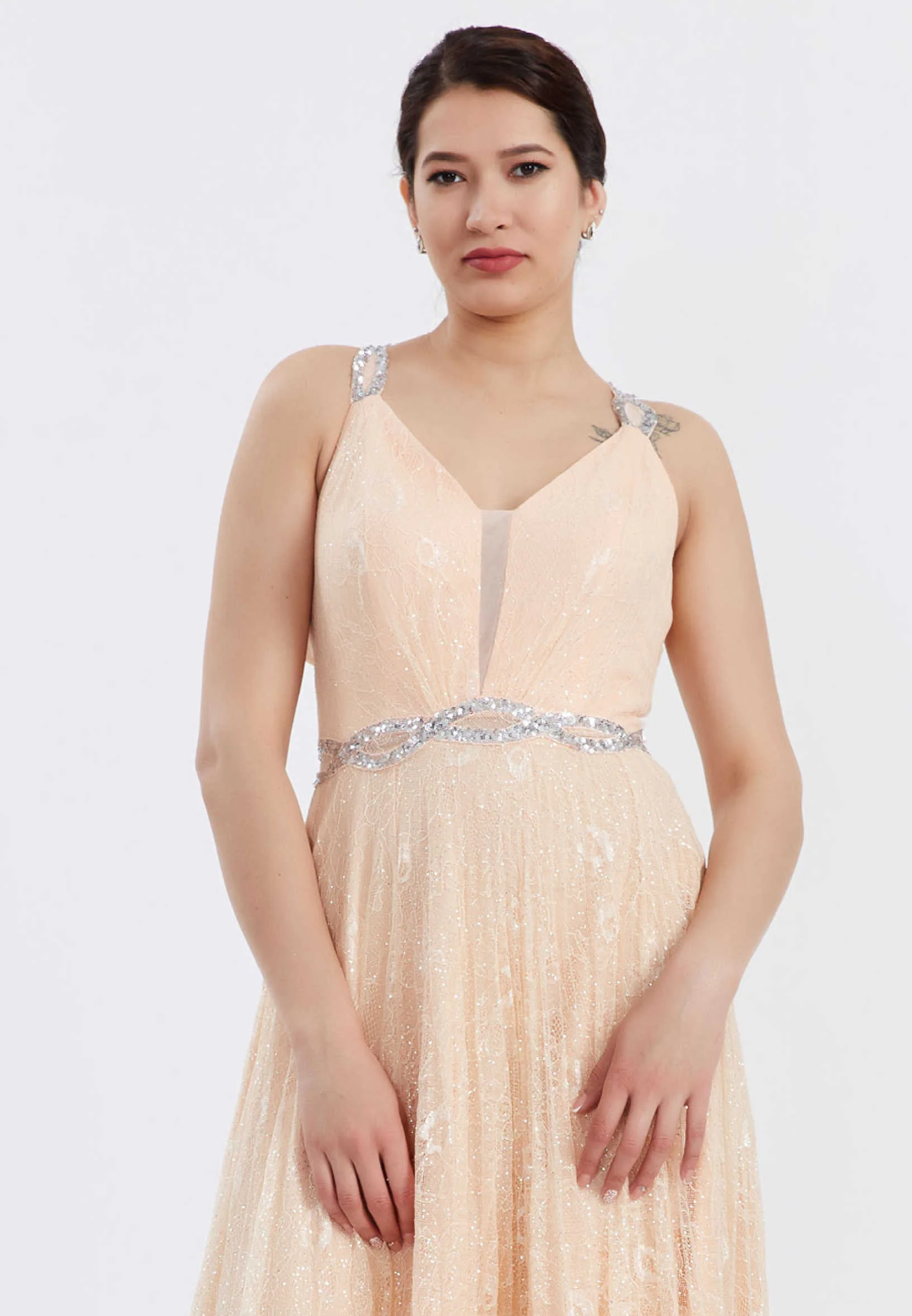 Sleeveless Maxi Lace A - Line Regular Wedding Guest Dress frc6271 - Image 4
