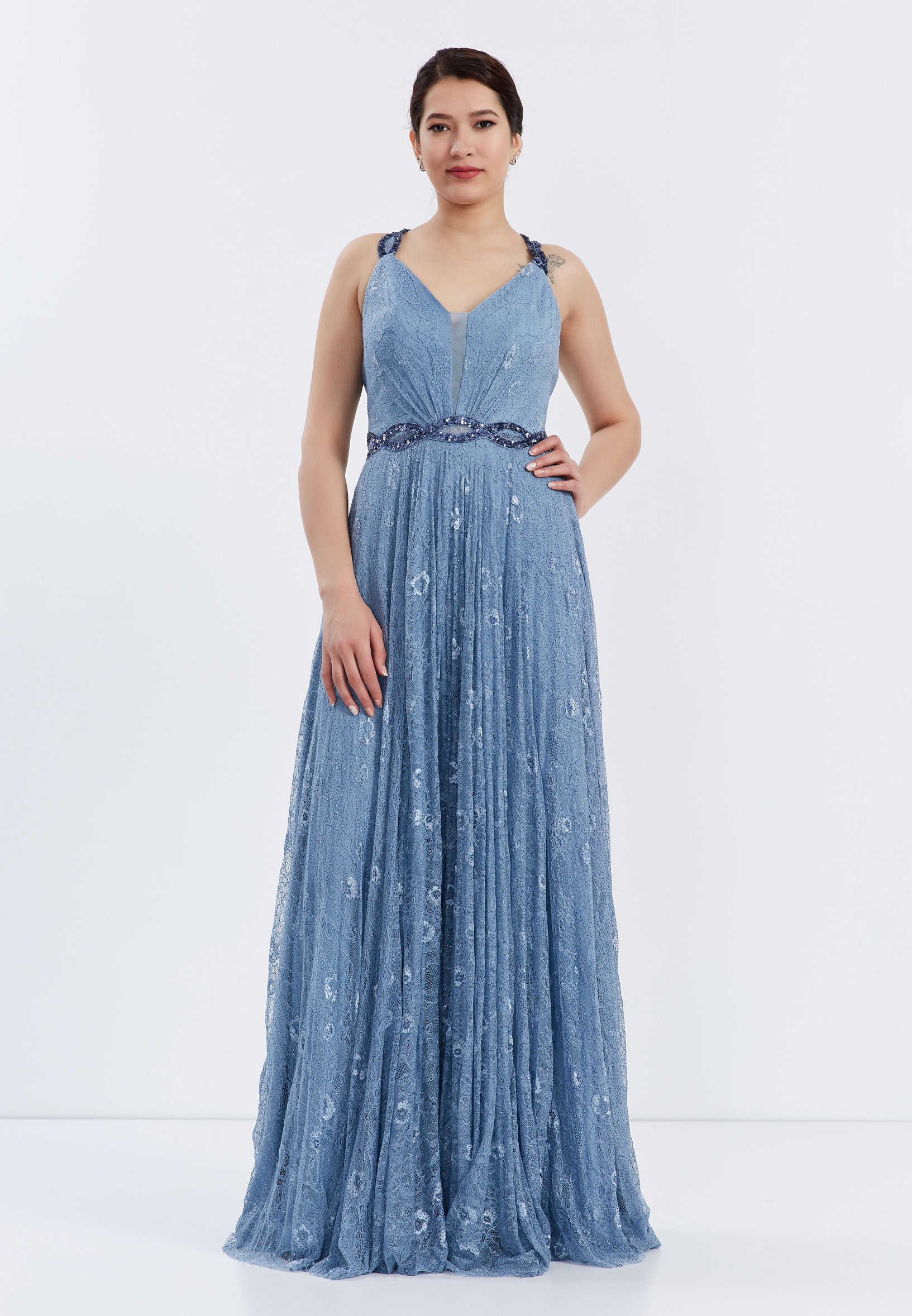 Sleeveless Maxi Lace A - Line Regular Wedding Guest Dress frc6271 - Image 5