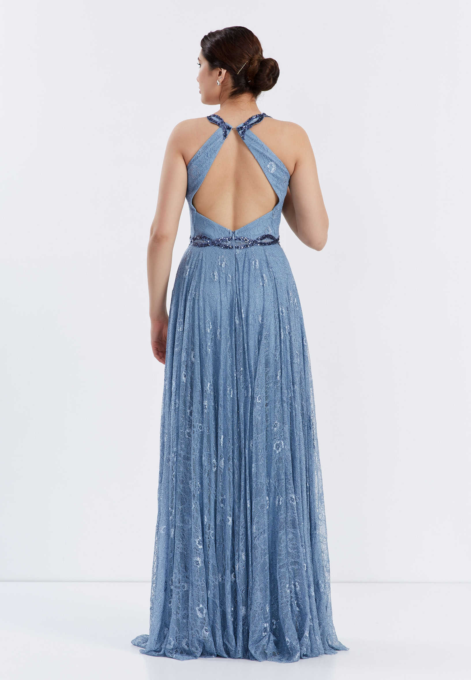 Sleeveless Maxi Lace A - Line Regular Wedding Guest Dress frc6271 - Image 6