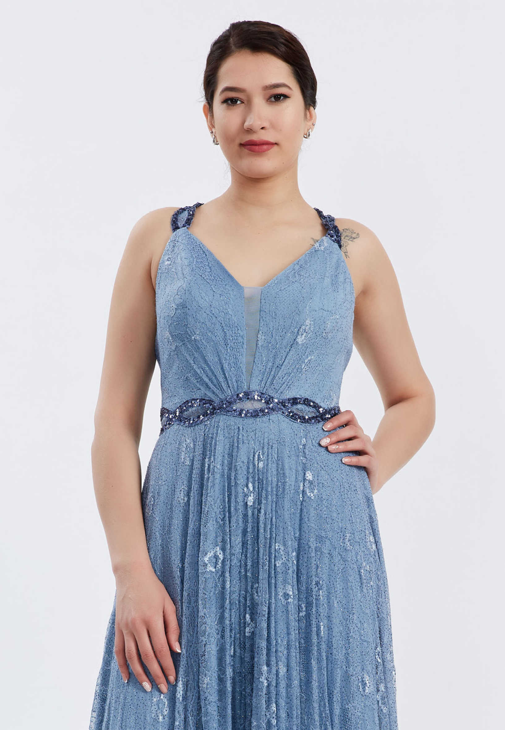 Sleeveless Maxi Lace A - Line Regular Wedding Guest Dress frc6271 - Image 8