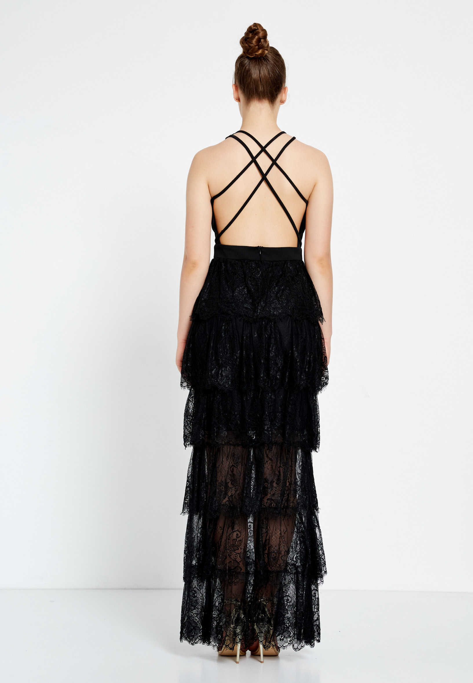 Sleeveless Maxi Lace Column Regular Wedding Guest Dress drd9094kb - Image 2