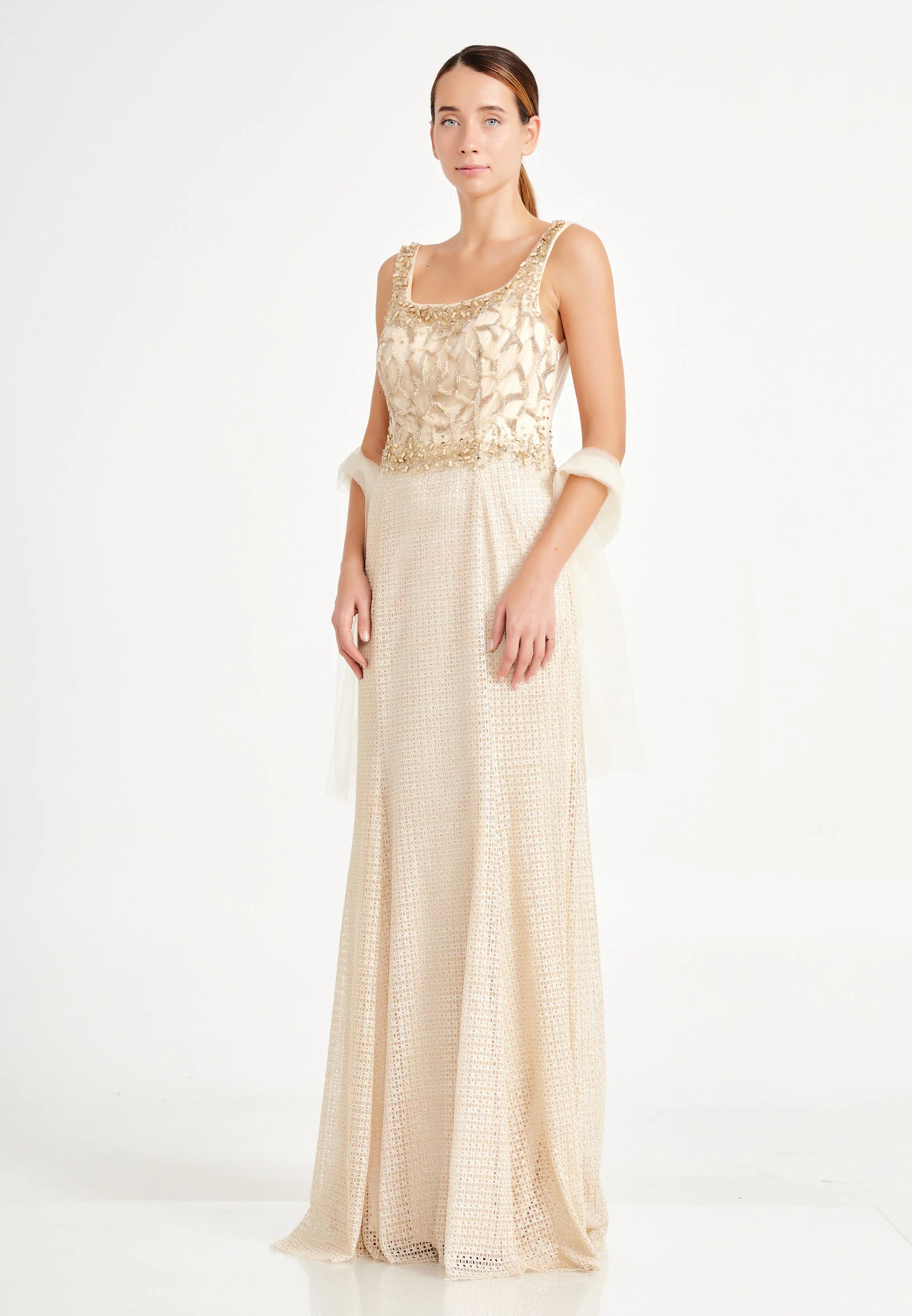 Sleeveless Maxi Lace Column Regular Wedding Guest Dress ern358 - Image 7