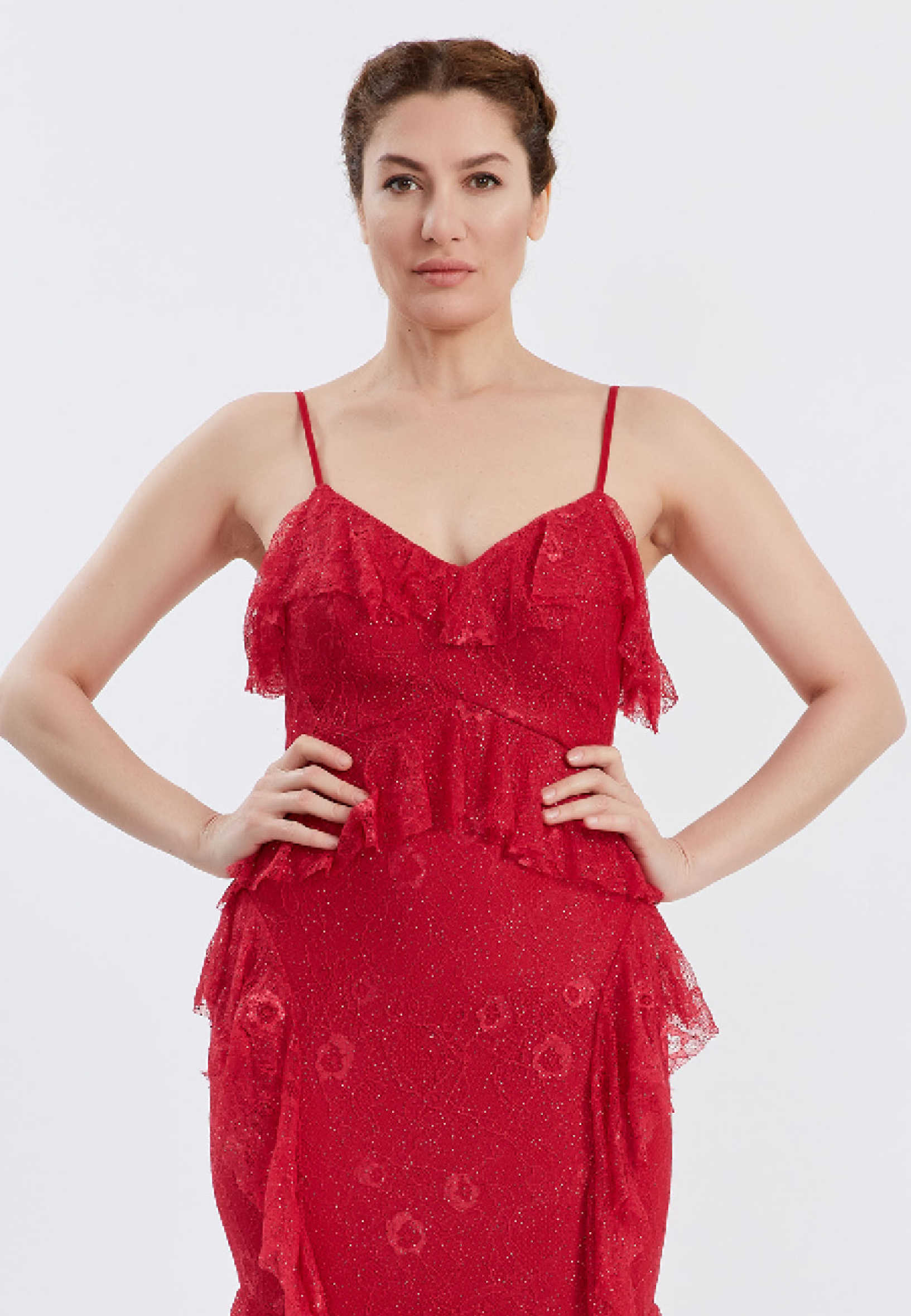 Sleeveless Maxi Lace Column Regular Wedding Guest Dress frc6405 - Image 20