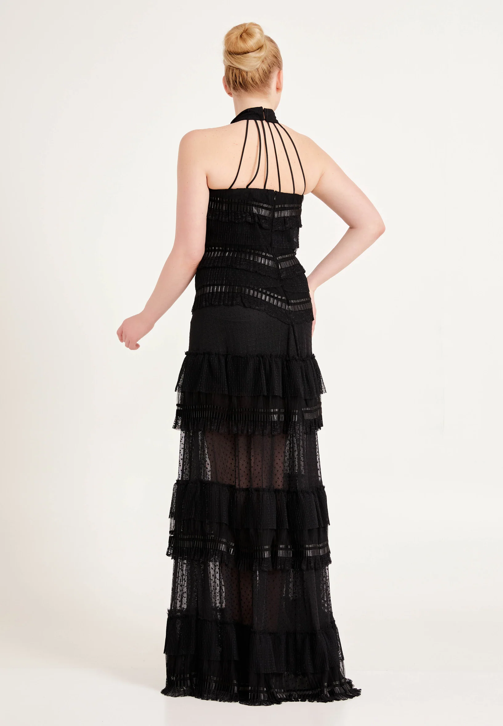 Sleeveless Maxi Lace Column Regular Wedding Guest Dress ses1767 - Image 2