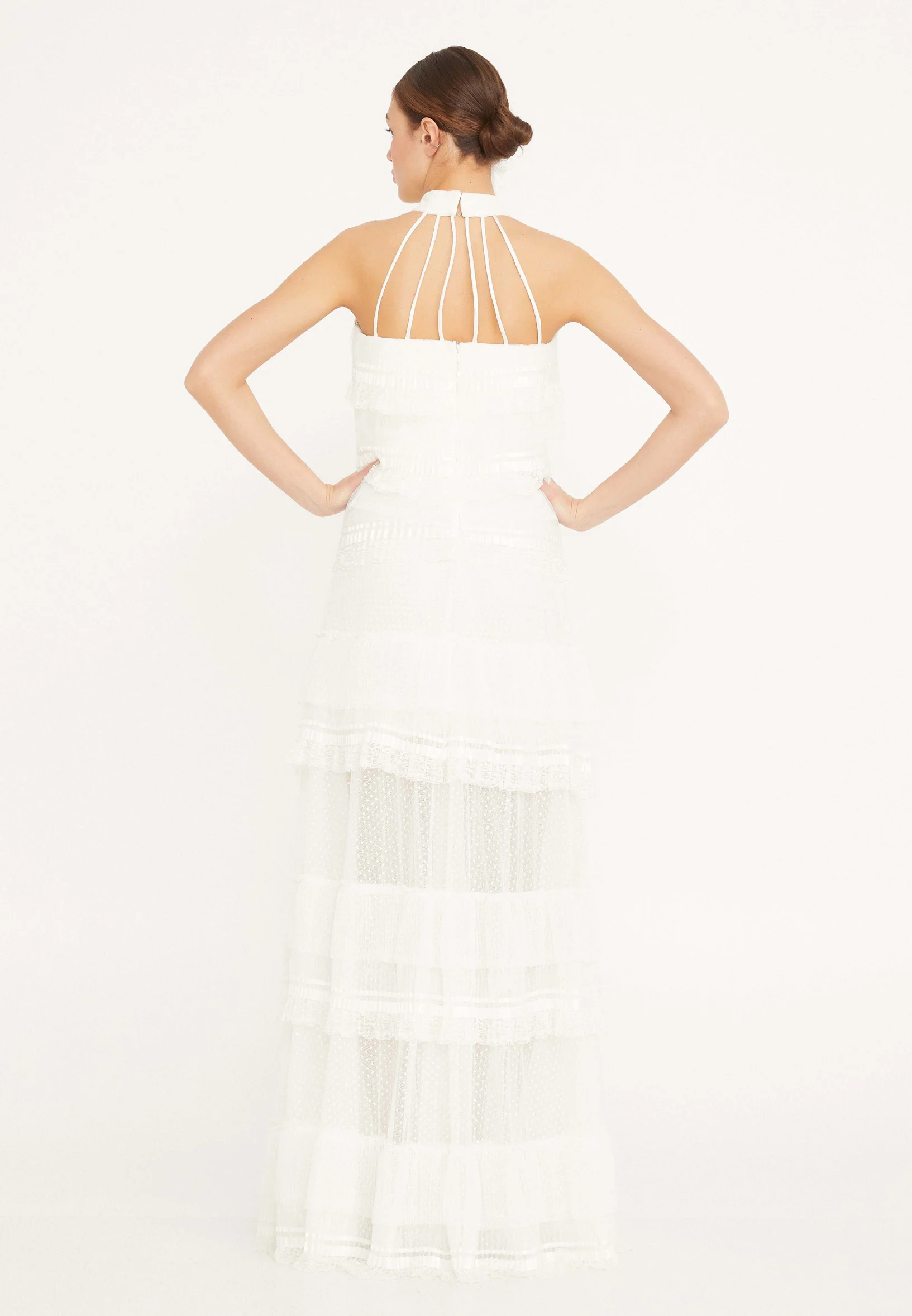Sleeveless Maxi Lace Column Regular Wedding Guest Dress ses1767 - Image 6
