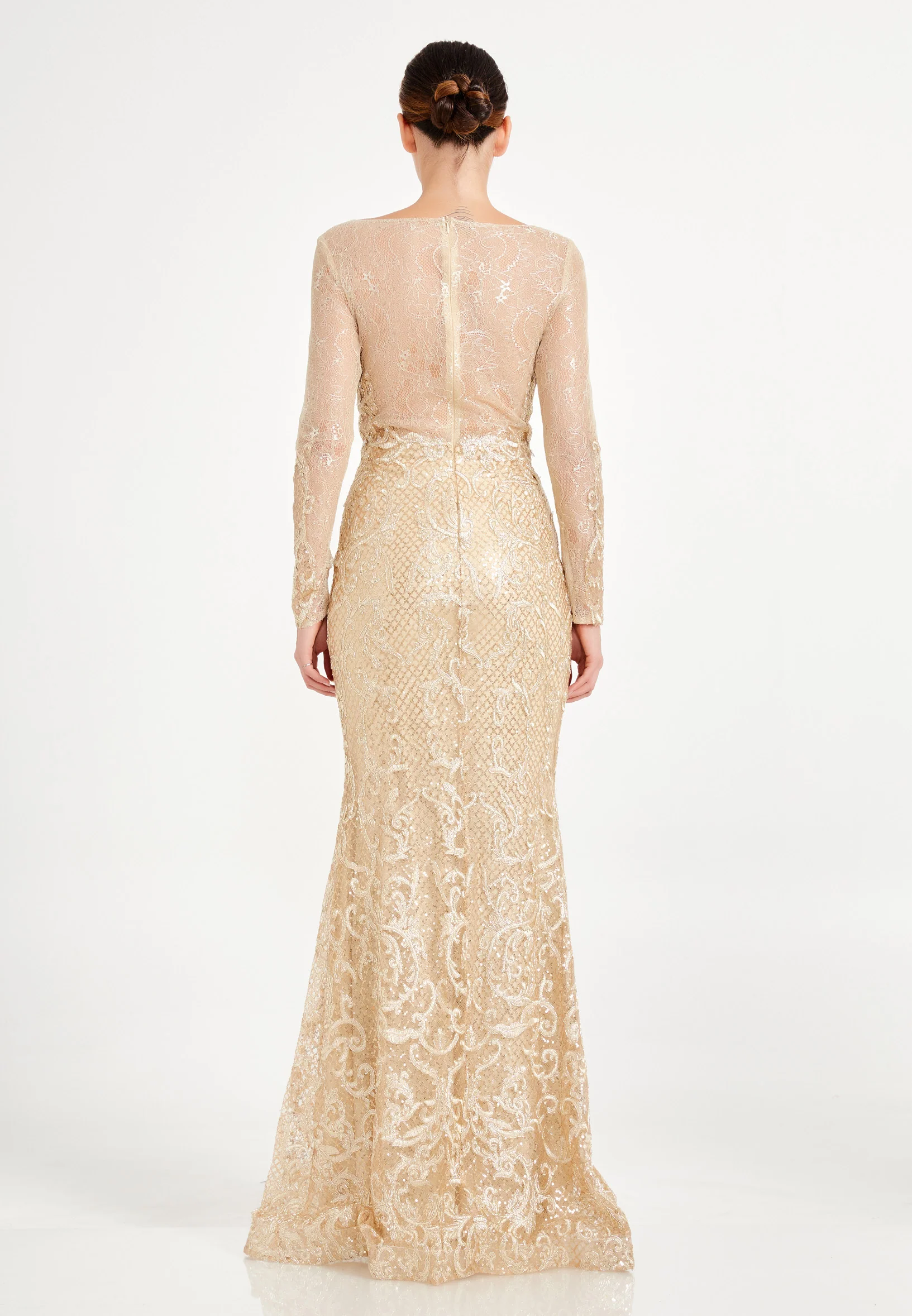 Sleeveless Maxi Lace Gown Regular Prom Dress ppl00631 - Image 6