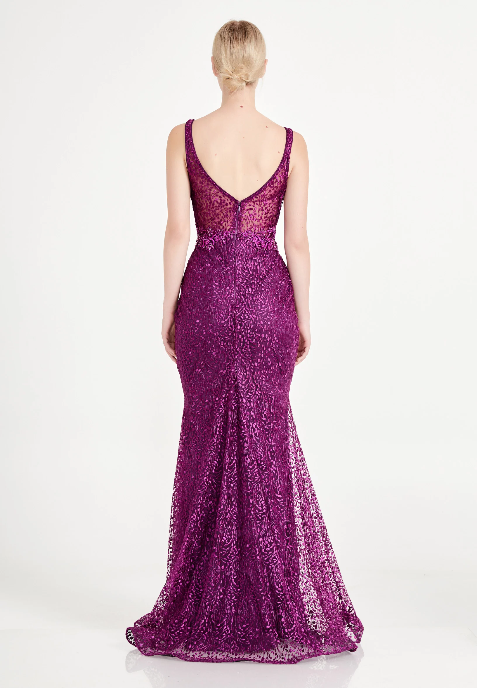 Sleeveless Maxi Lace Mermaid Regular Evening Dress liw1137 - Image 10