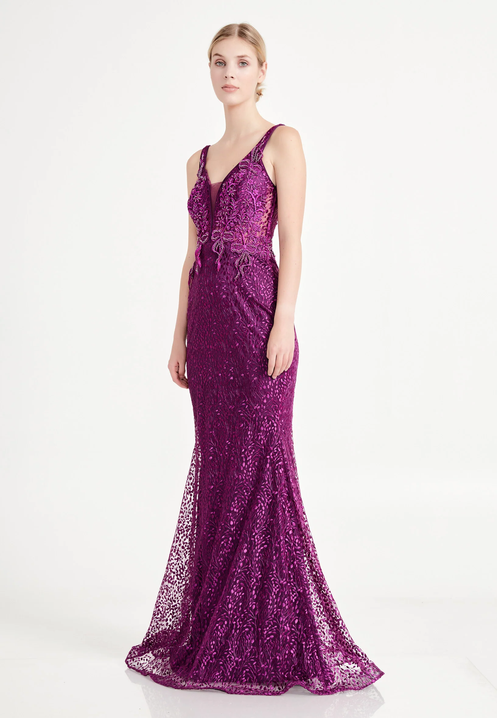 Sleeveless Maxi Lace Mermaid Regular Evening Dress liw1137 - Image 11