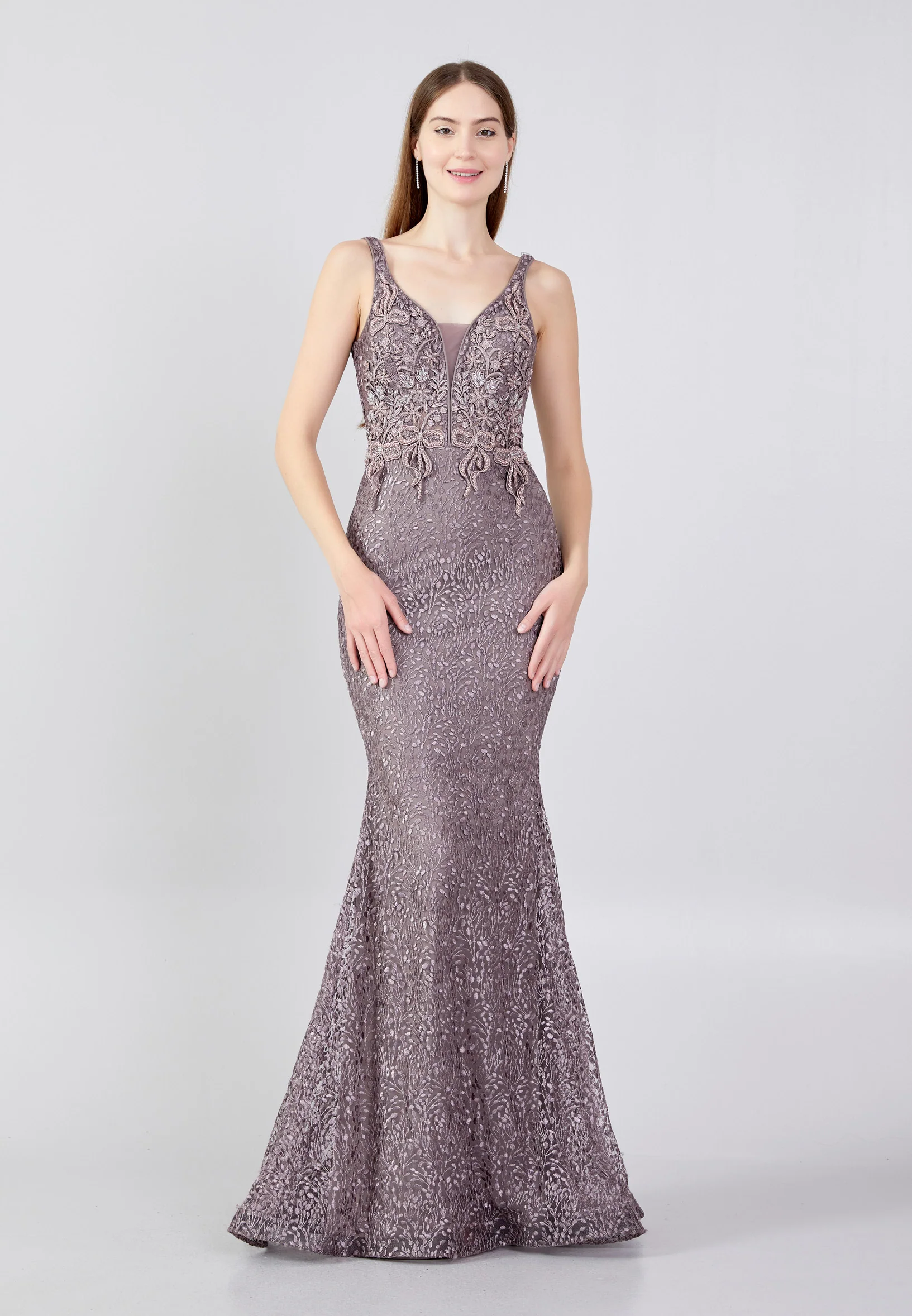 Sleeveless Maxi Lace Mermaid Regular Evening Dress liw1137 - Image 17