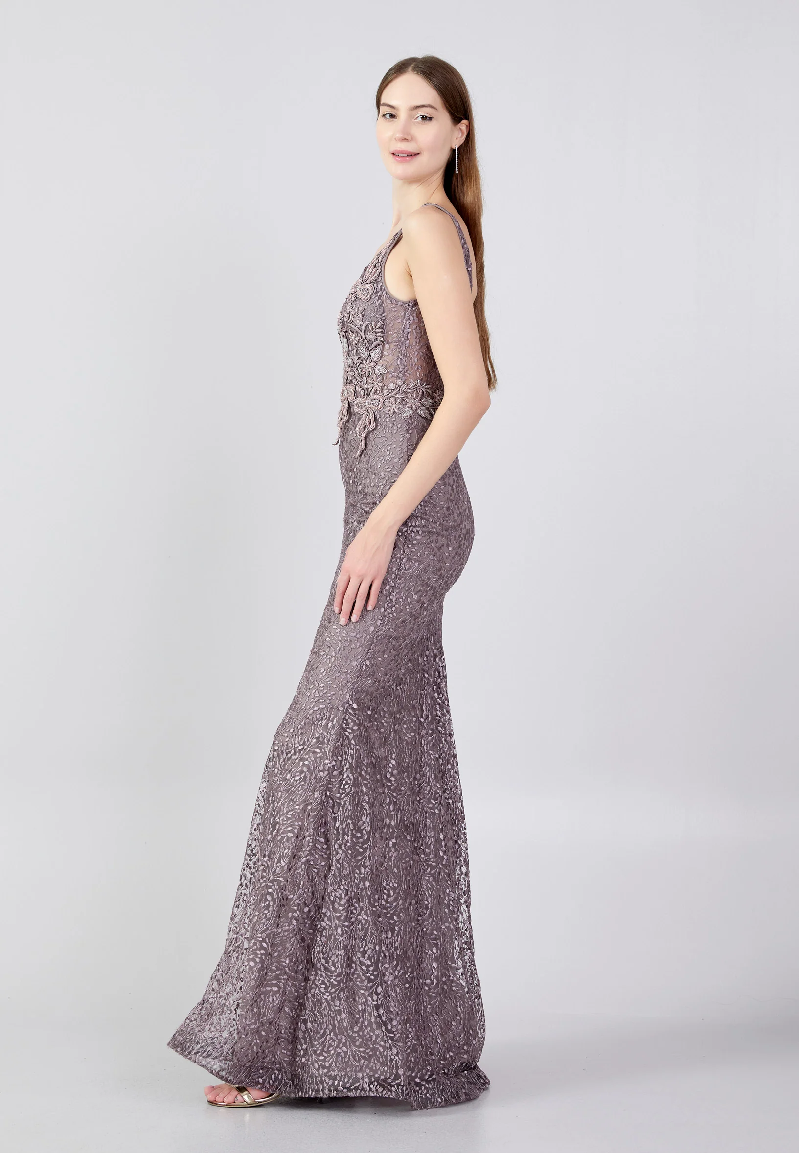 Sleeveless Maxi Lace Mermaid Regular Evening Dress liw1137 - Image 19