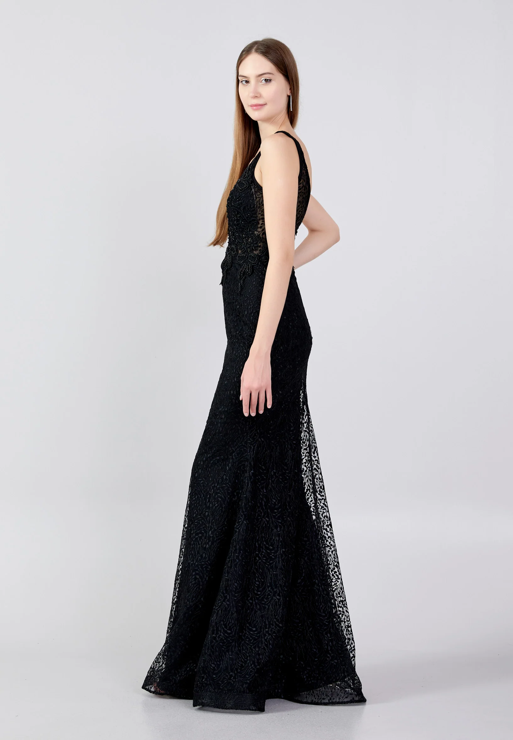 Sleeveless Maxi Lace Mermaid Regular Evening Dress liw1137 - Image 3