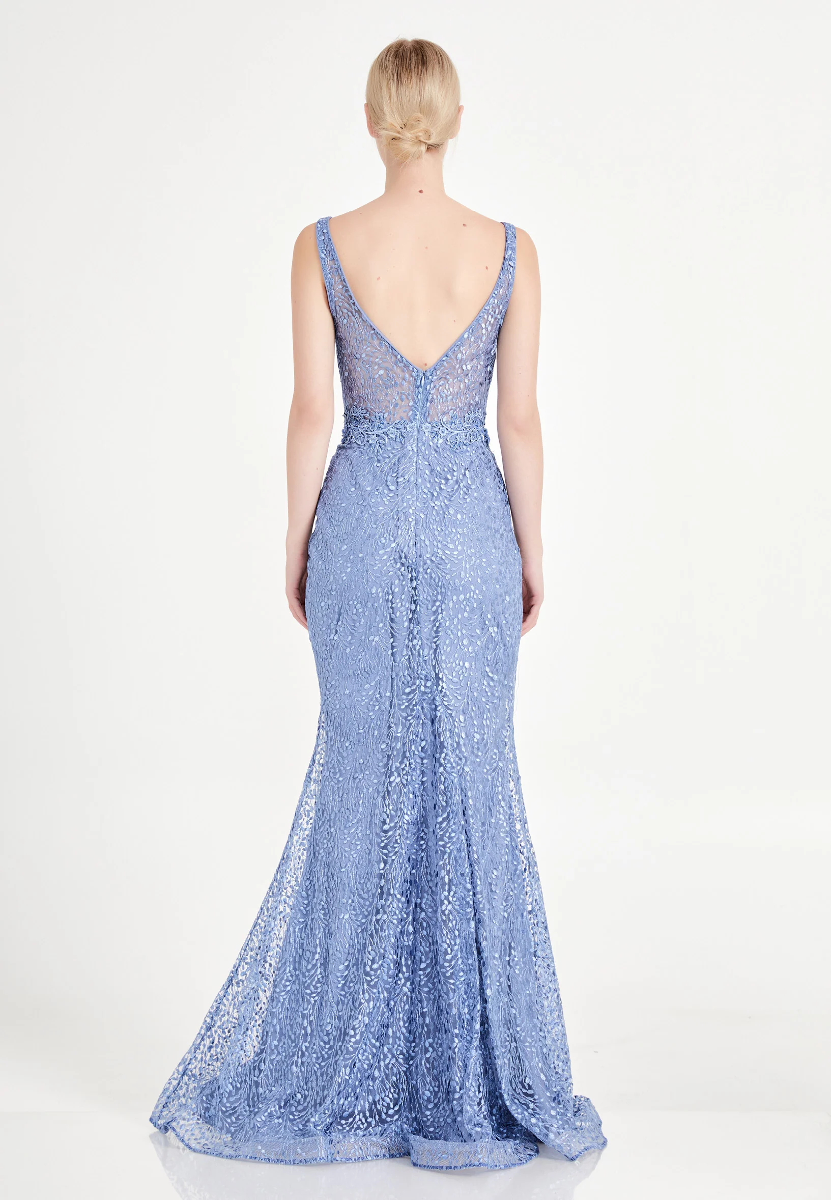Sleeveless Maxi Lace Mermaid Regular Evening Dress liw1137 - Image 6