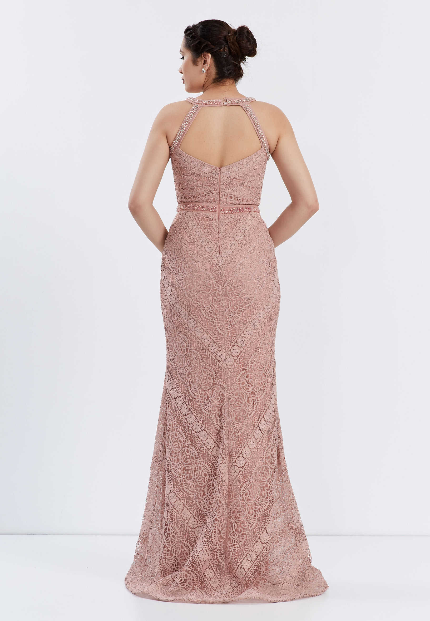 Sleeveless Maxi Lace Mermaid Regular Evening Dress ppl00637 - Image 18