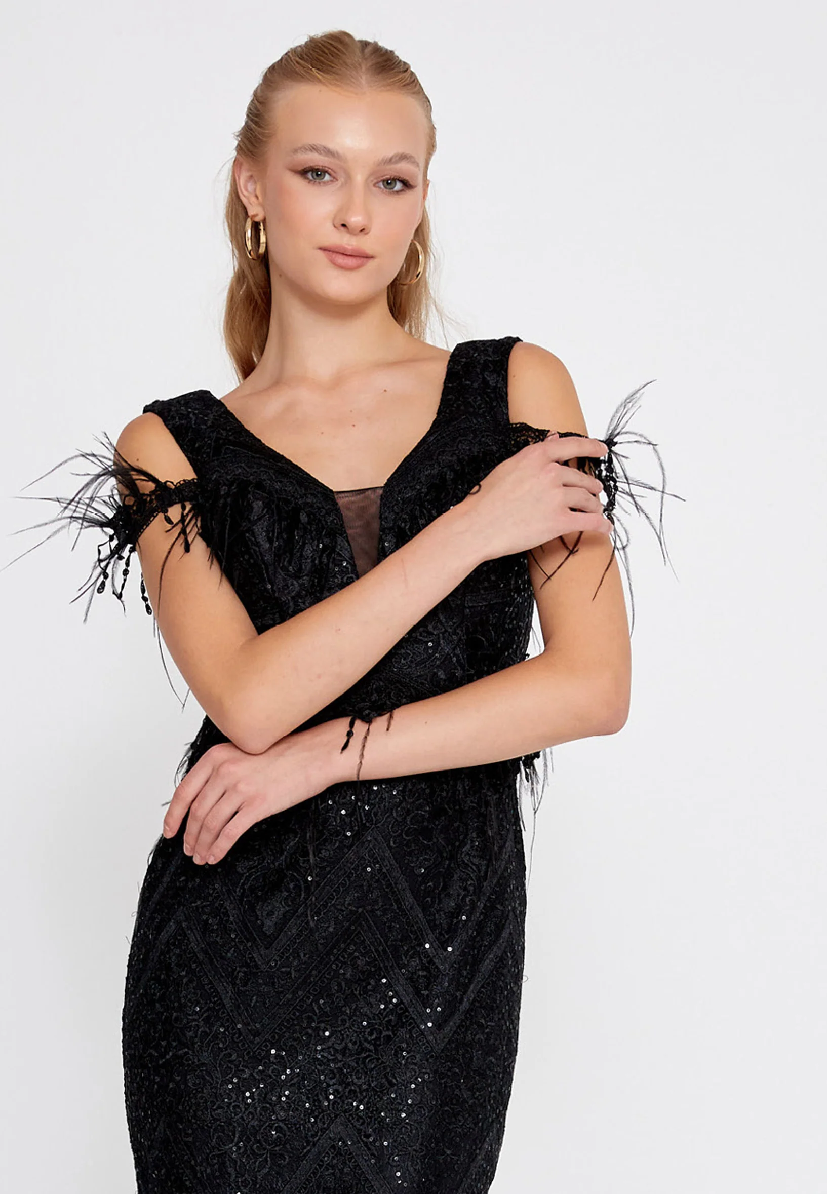 Sleeveless Maxi Lace Mermaid Regular Wedding Guest Dress rmn2972 - Image 4
