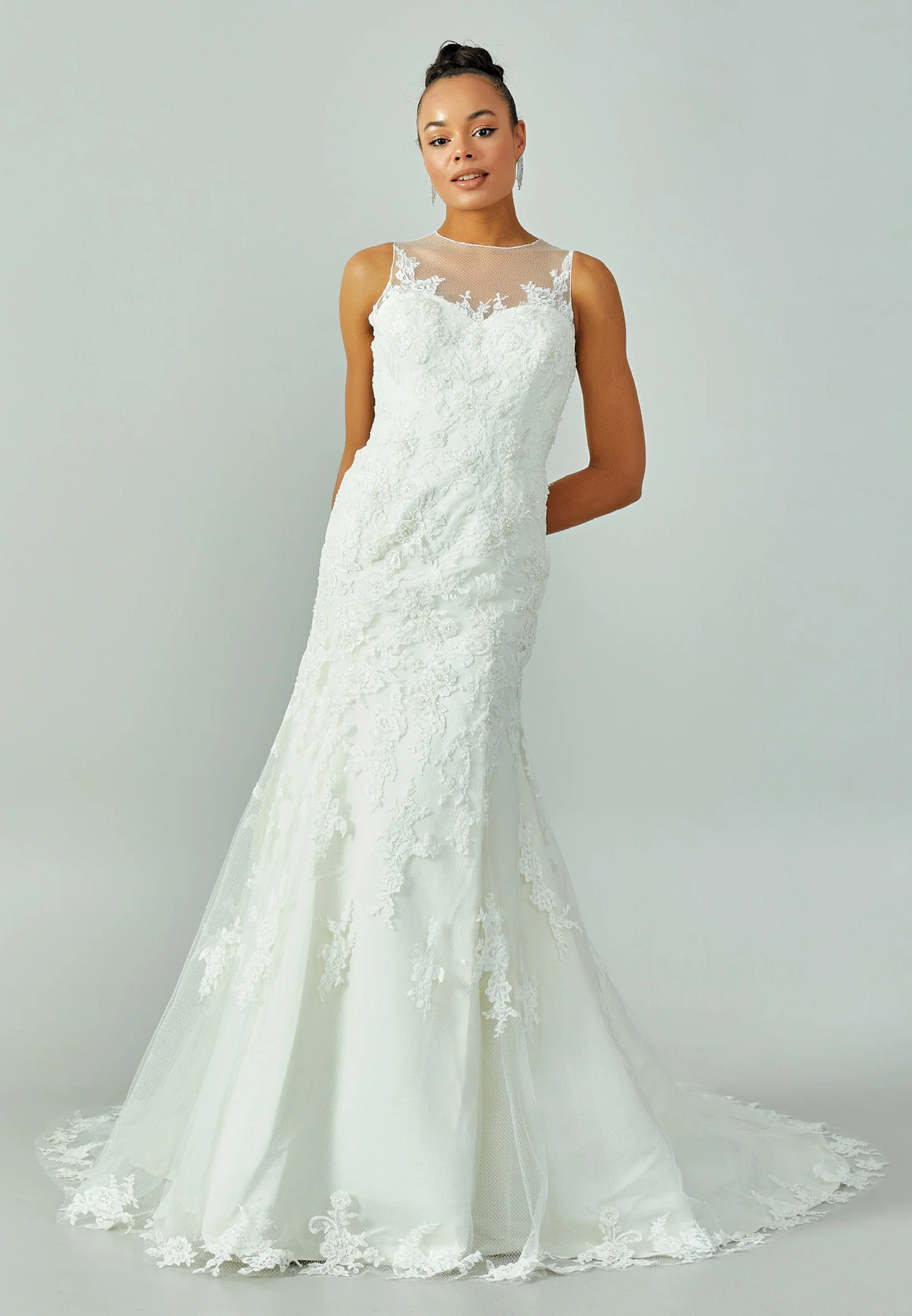 Sleeveless Maxi Lace Regular Wedding Dress enz00456