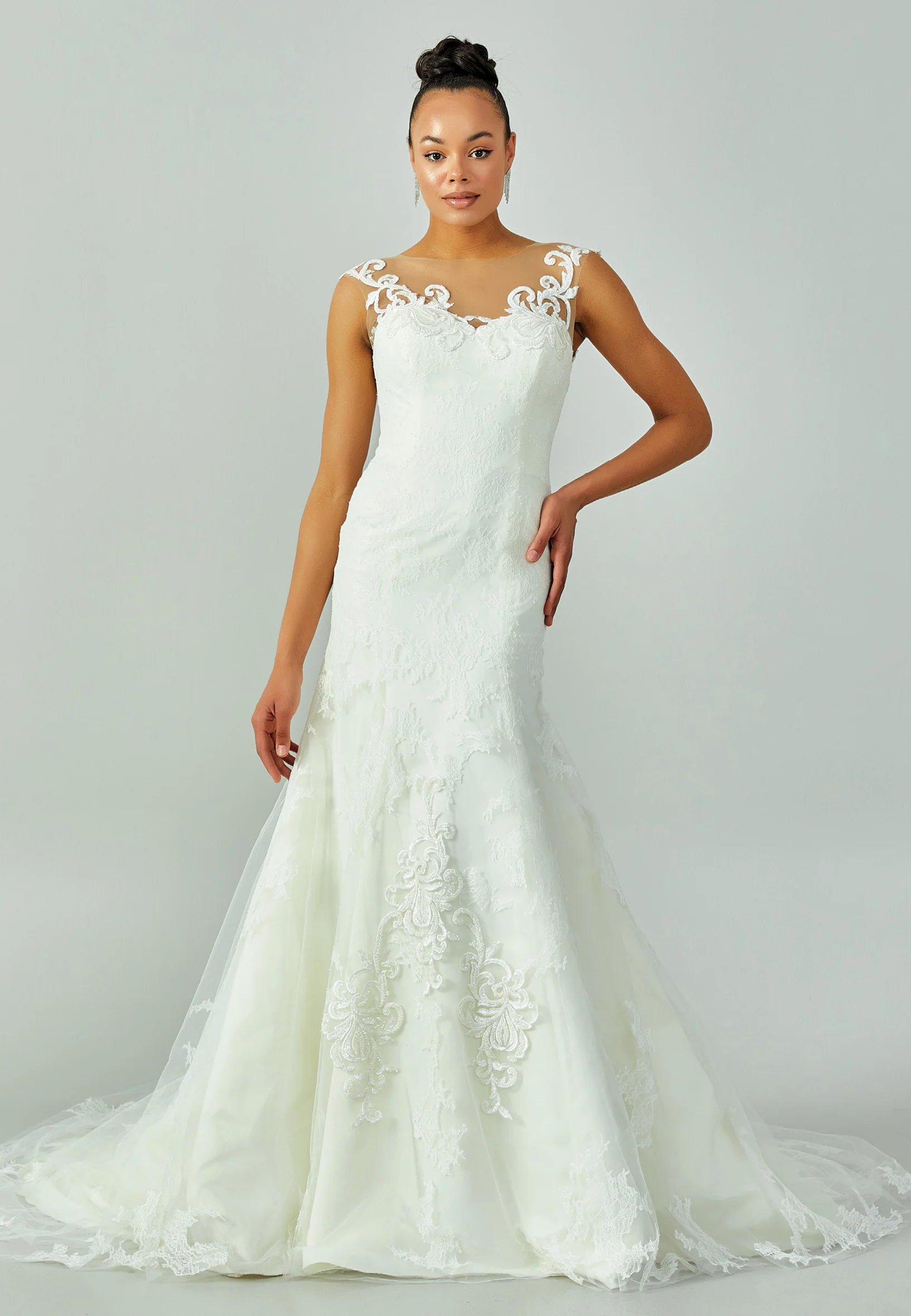 Sleeveless Maxi Lace Regular Wedding Dress enz00574