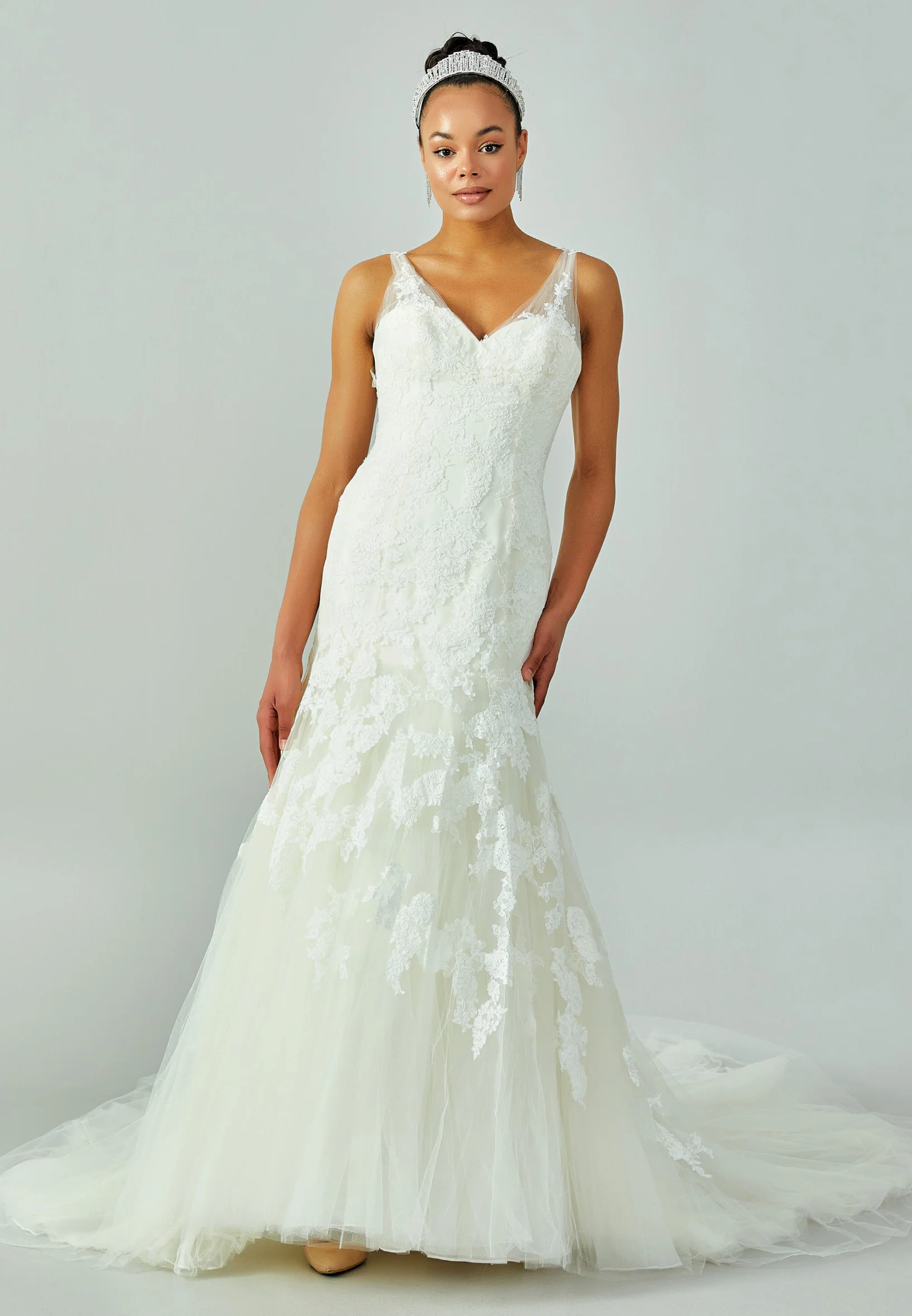 Sleeveless Maxi Lace Regular Wedding Dress enz00749