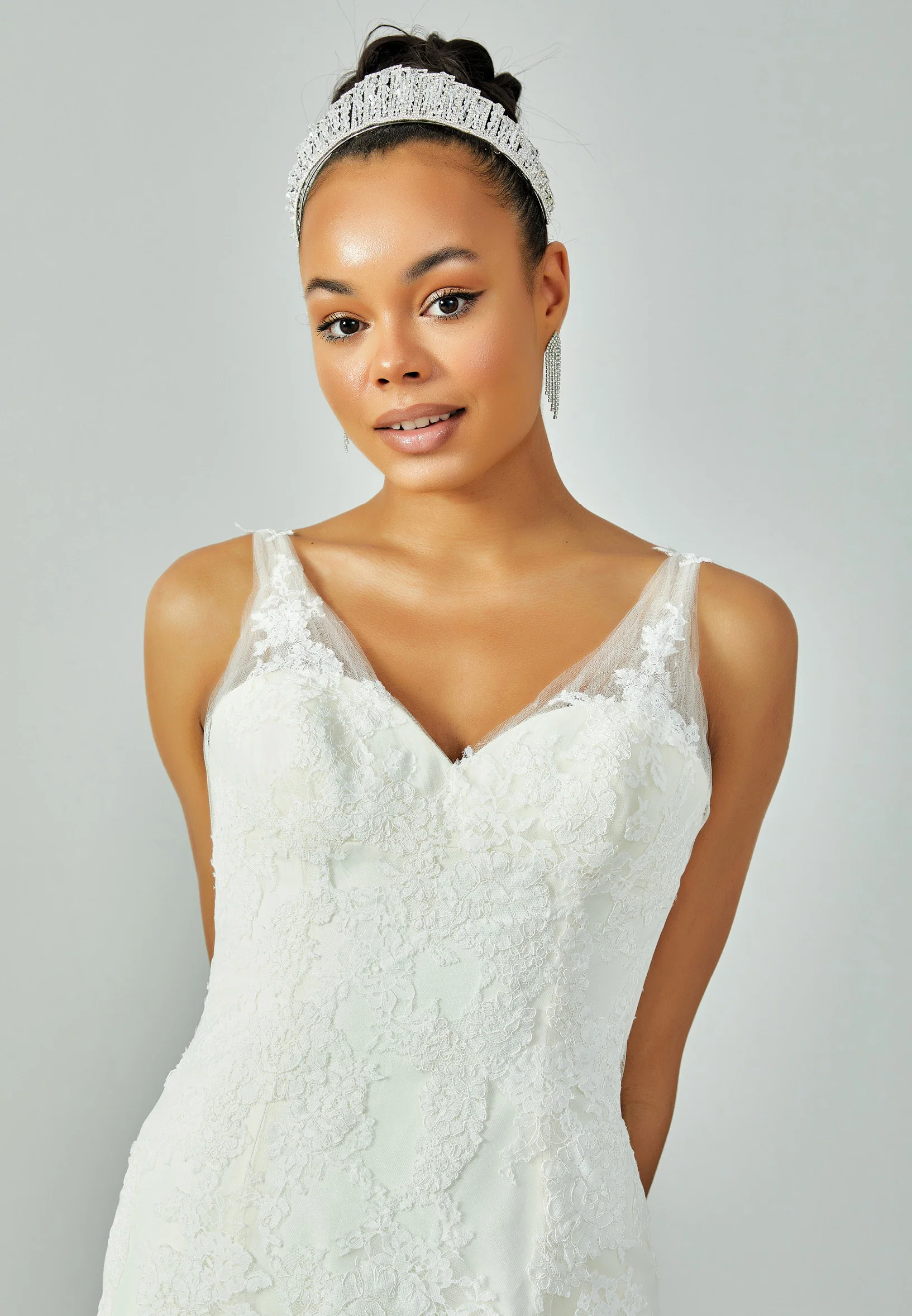 Sleeveless Maxi Lace Regular Wedding Dress enz00749 - Image 2