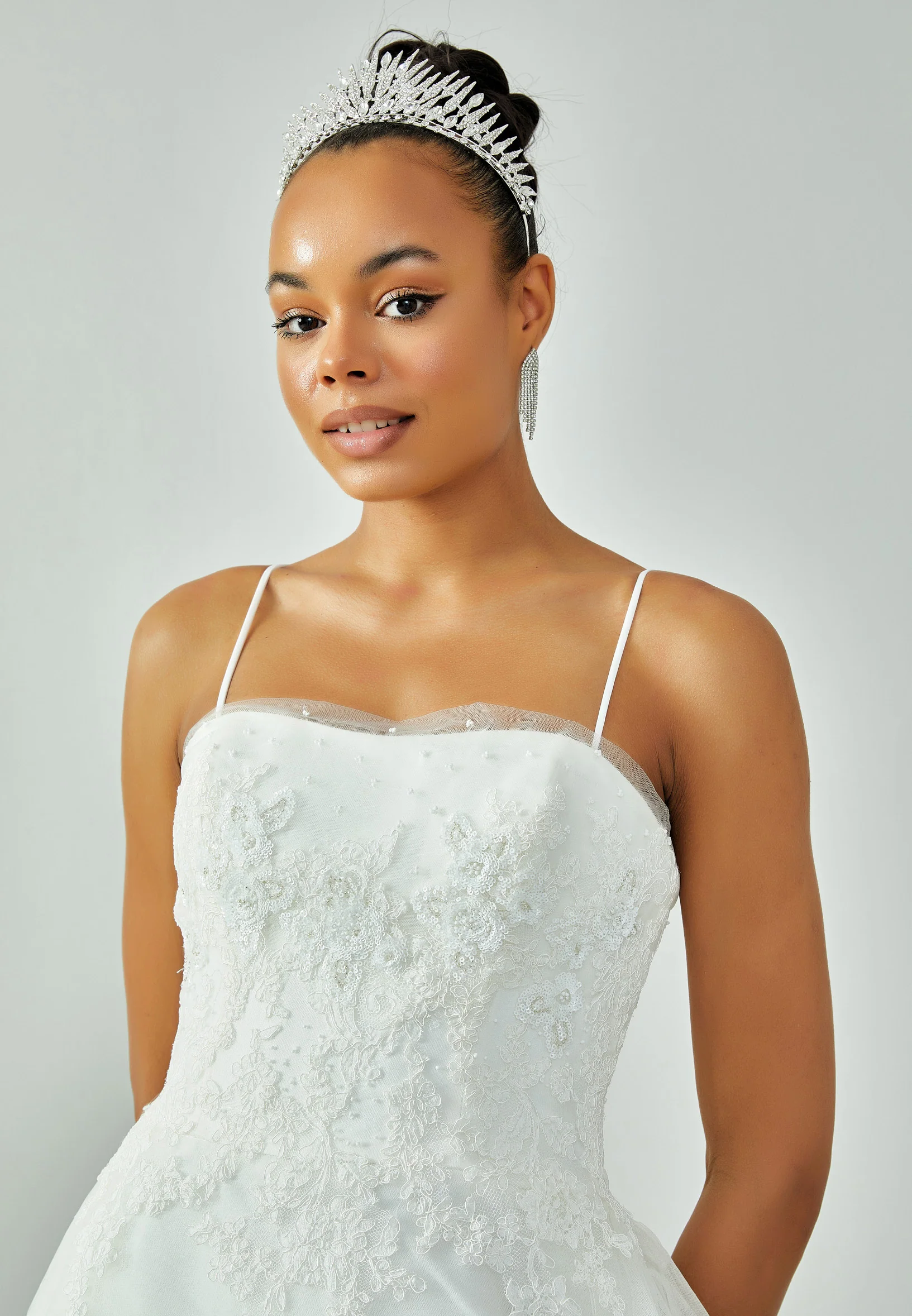 Sleeveless Maxi Lace Regular Wedding Dress enz00850 - Image 3