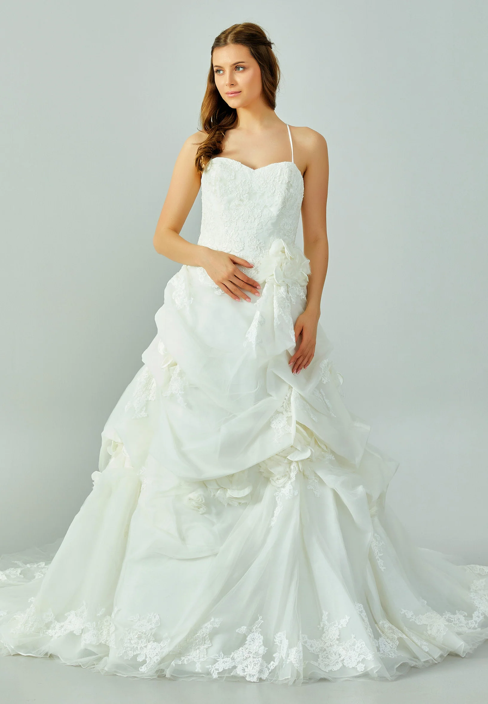 Sleeveless Maxi Lace Regular Wedding Dress enz00983