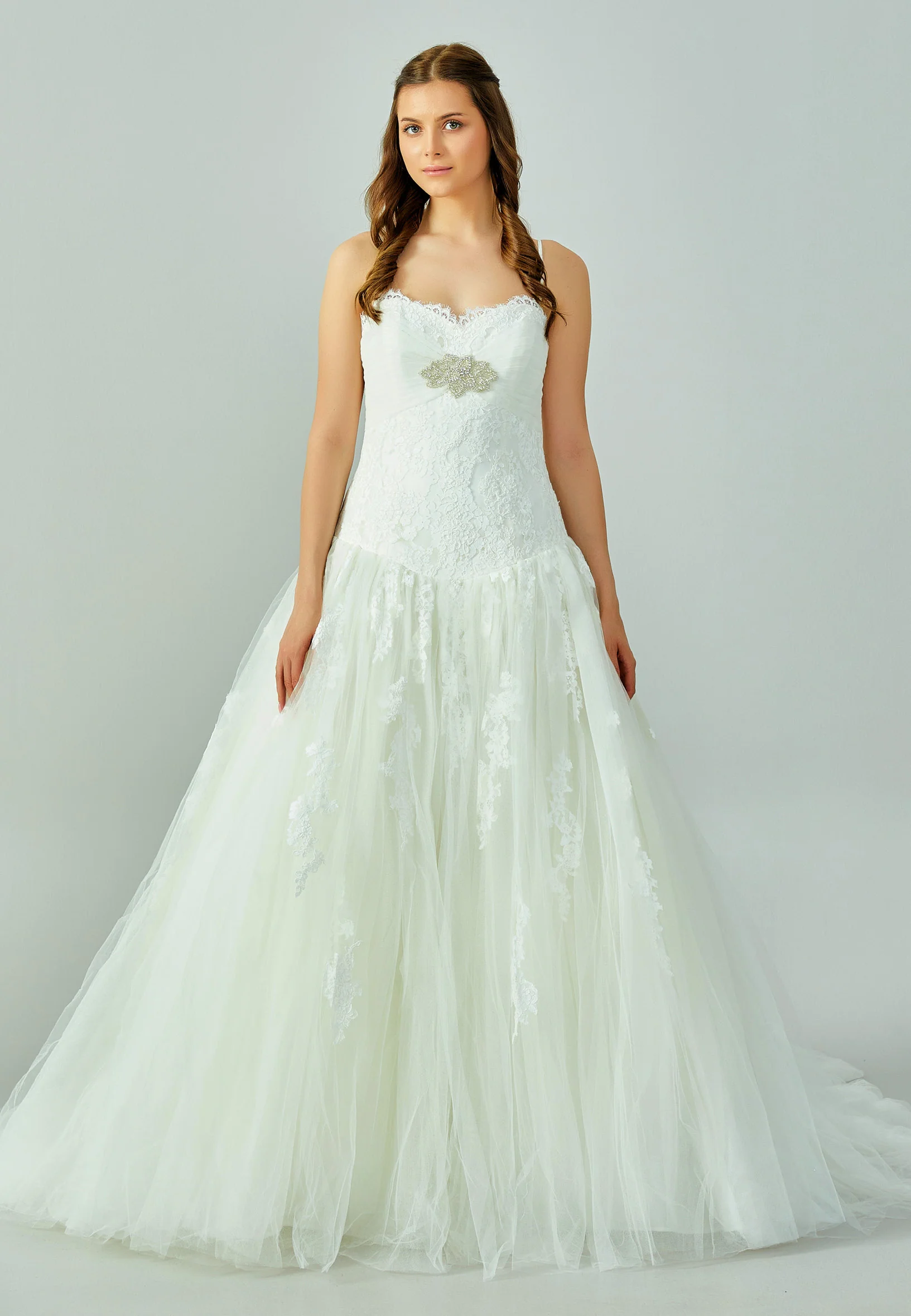 Sleeveless Maxi Lace Regular Wedding Dress enz01178