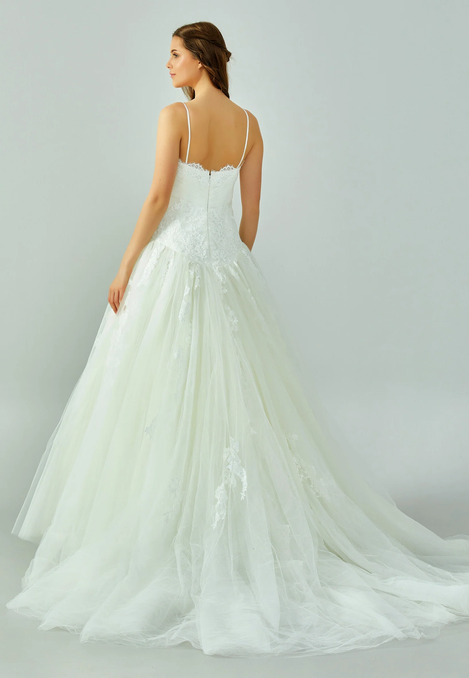 Sleeveless Maxi Lace Regular Wedding Dress enz01178 - Image 3