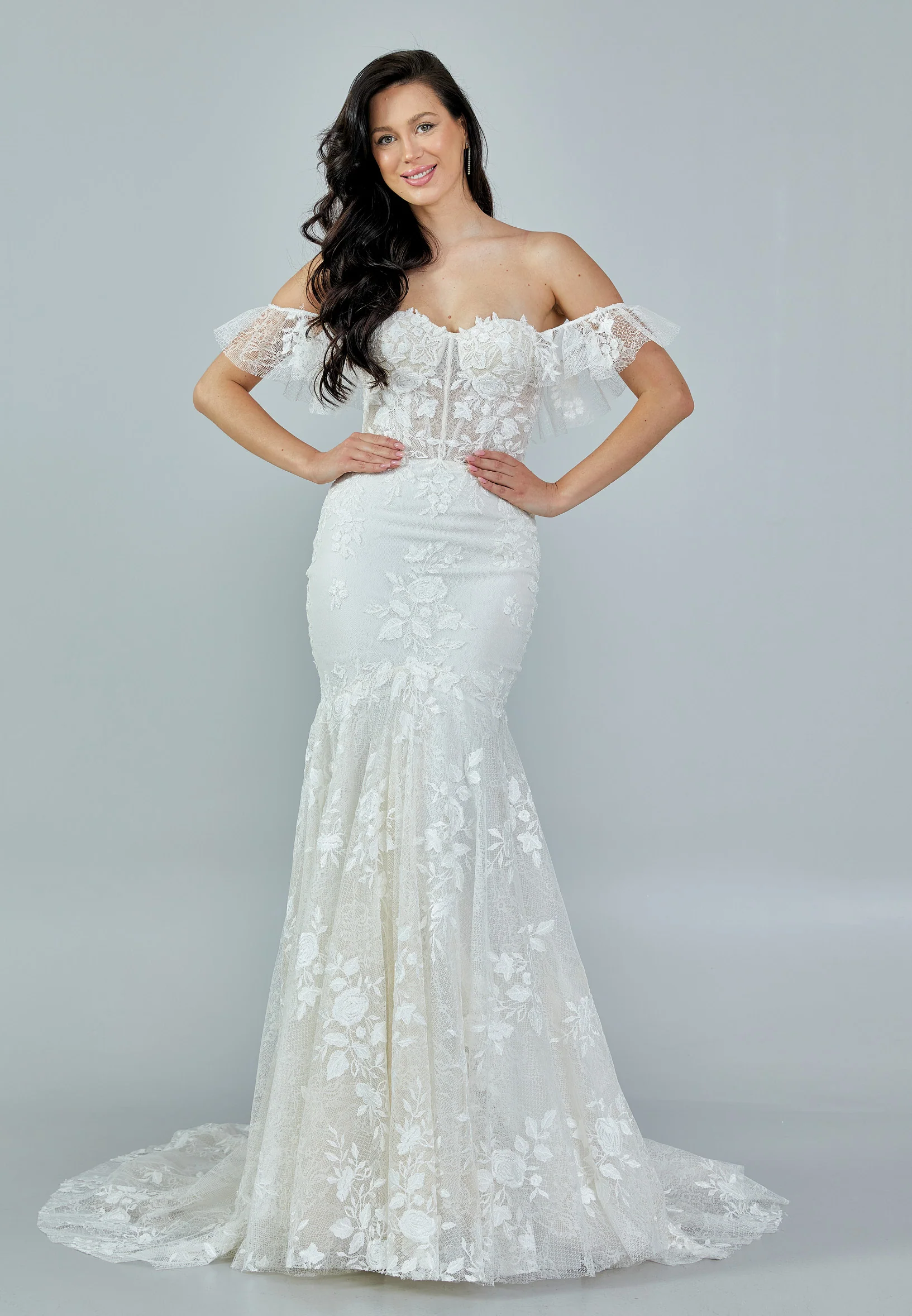 Sleeveless Maxi Lace Regular Wedding Dress rlb1691