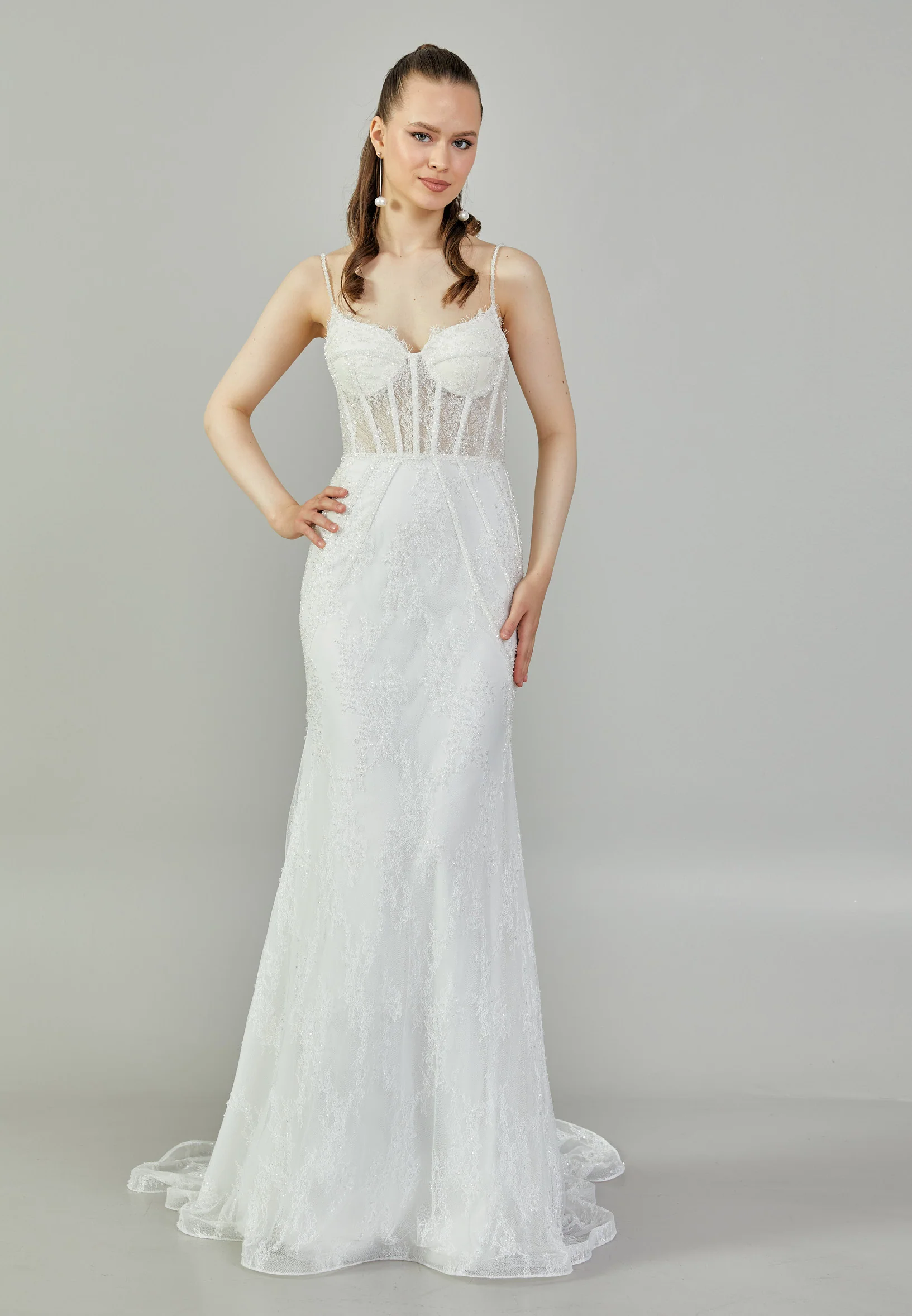 Sleeveless Maxi Lace Regular Wedding Dress rlb1788