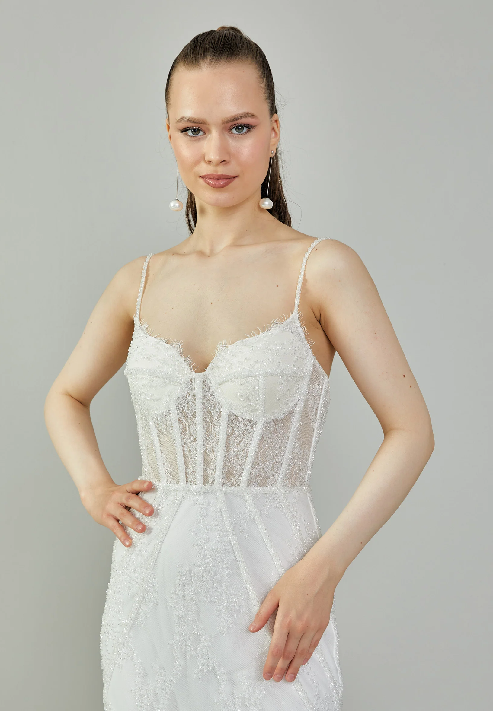 Sleeveless Maxi Lace Regular Wedding Dress rlb1788 - Image 3