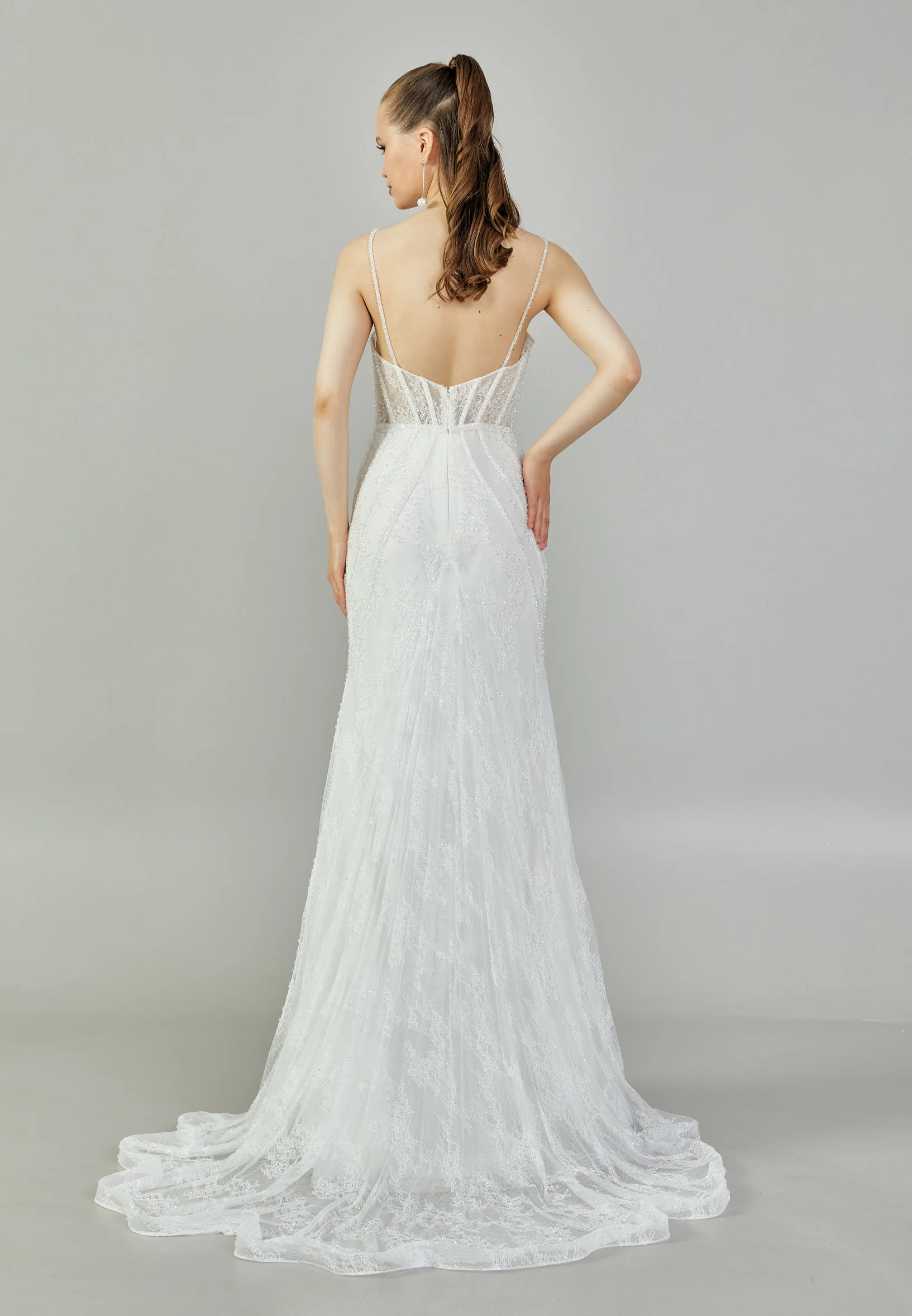 Sleeveless Maxi Lace Regular Wedding Dress rlb1788 - Image 5