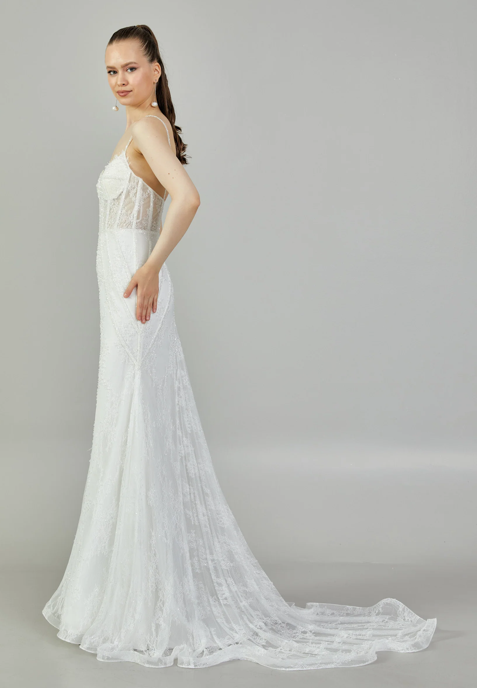 Sleeveless Maxi Lace Regular Wedding Dress rlb1788 - Image 6