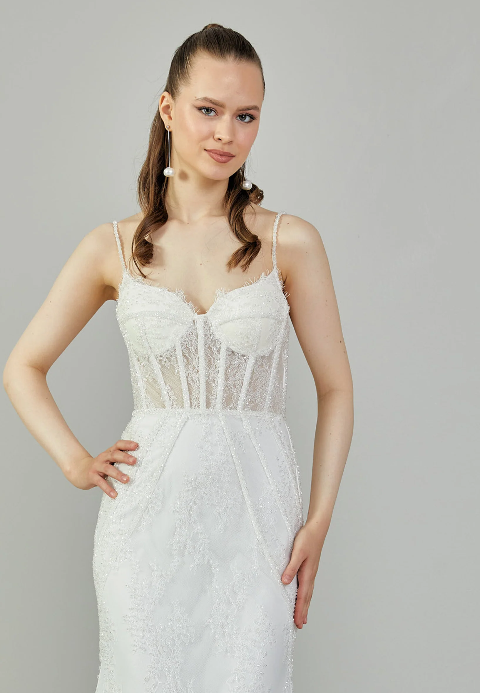 Sleeveless Maxi Lace Regular Wedding Dress rlb1788 - Image 7