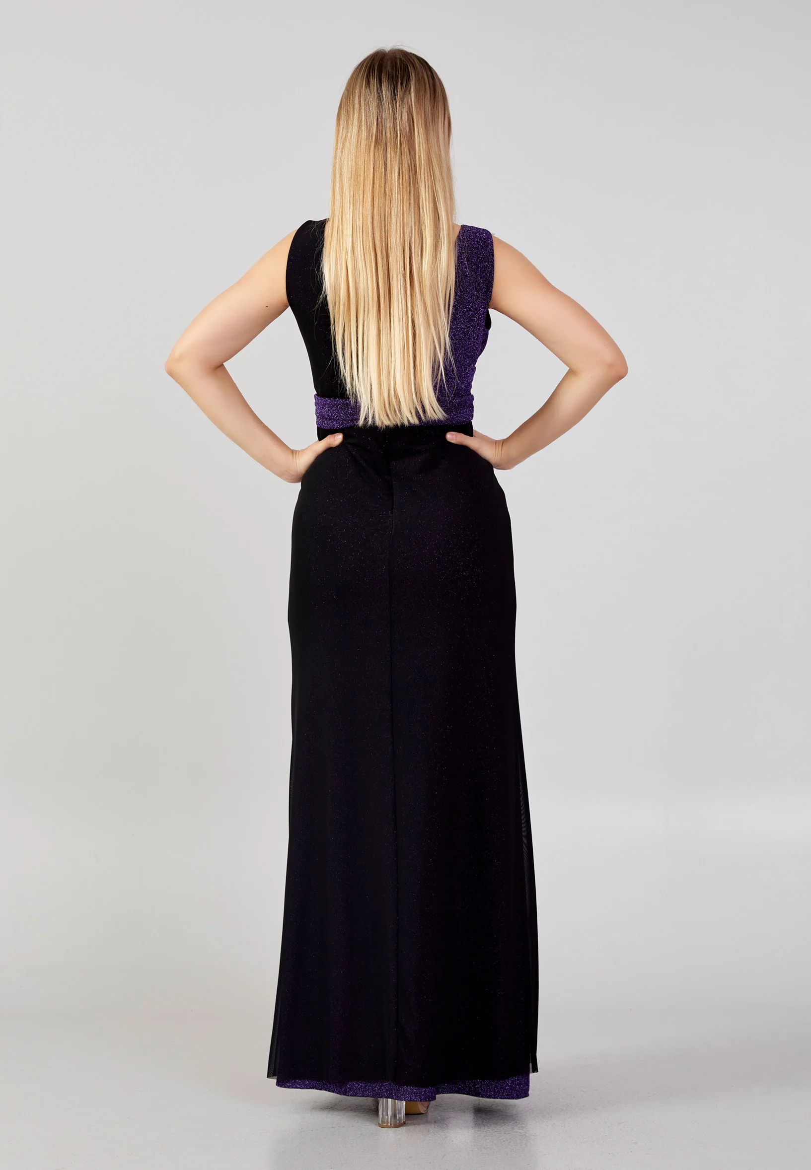 Sleeveless Maxi Lycra Column Plus Size Evening Dress drd3097-b - Image 2