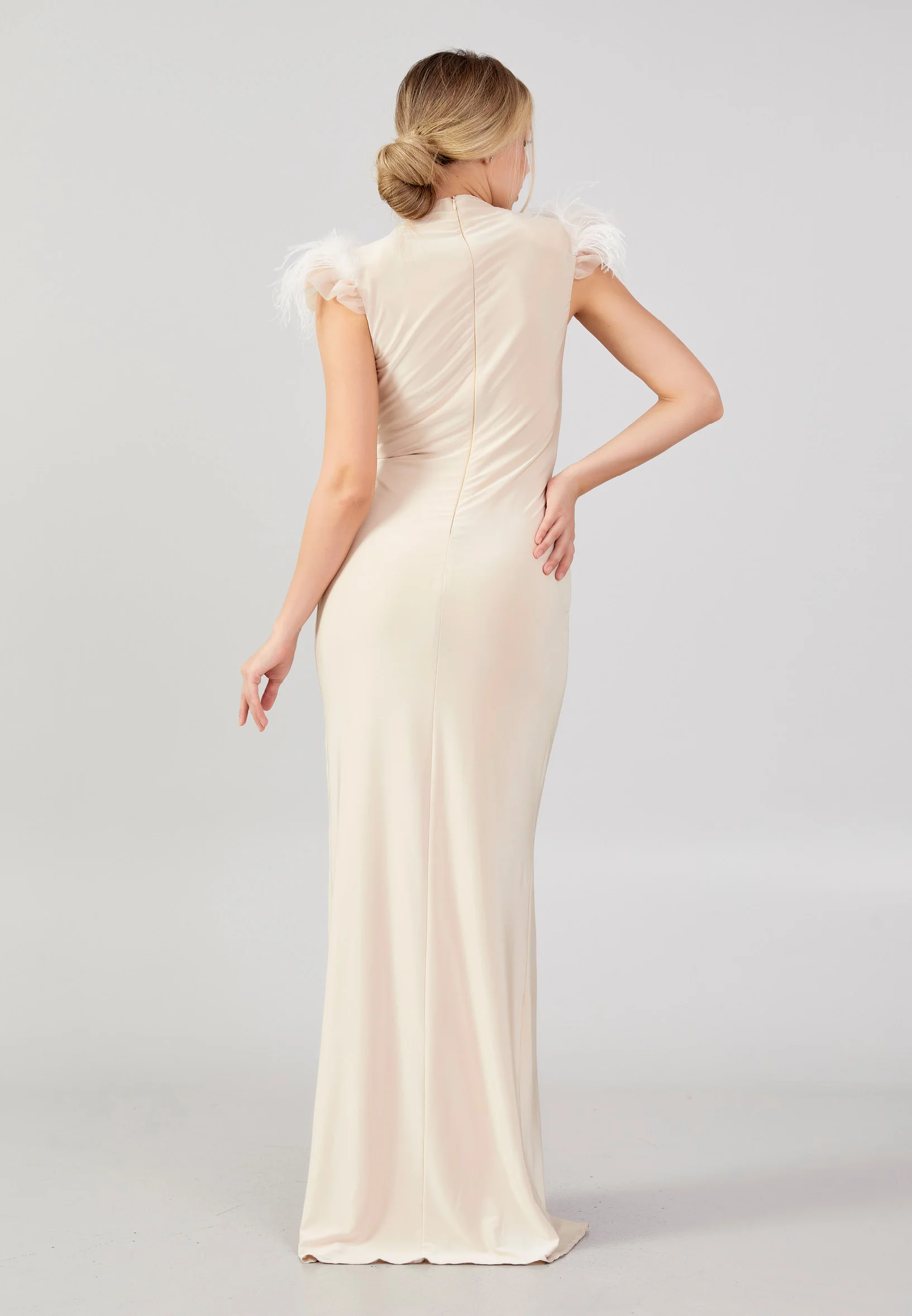 Sleeveless Maxi Lycra Column Regular Wedding Guest Dress ses2791 - Image 6