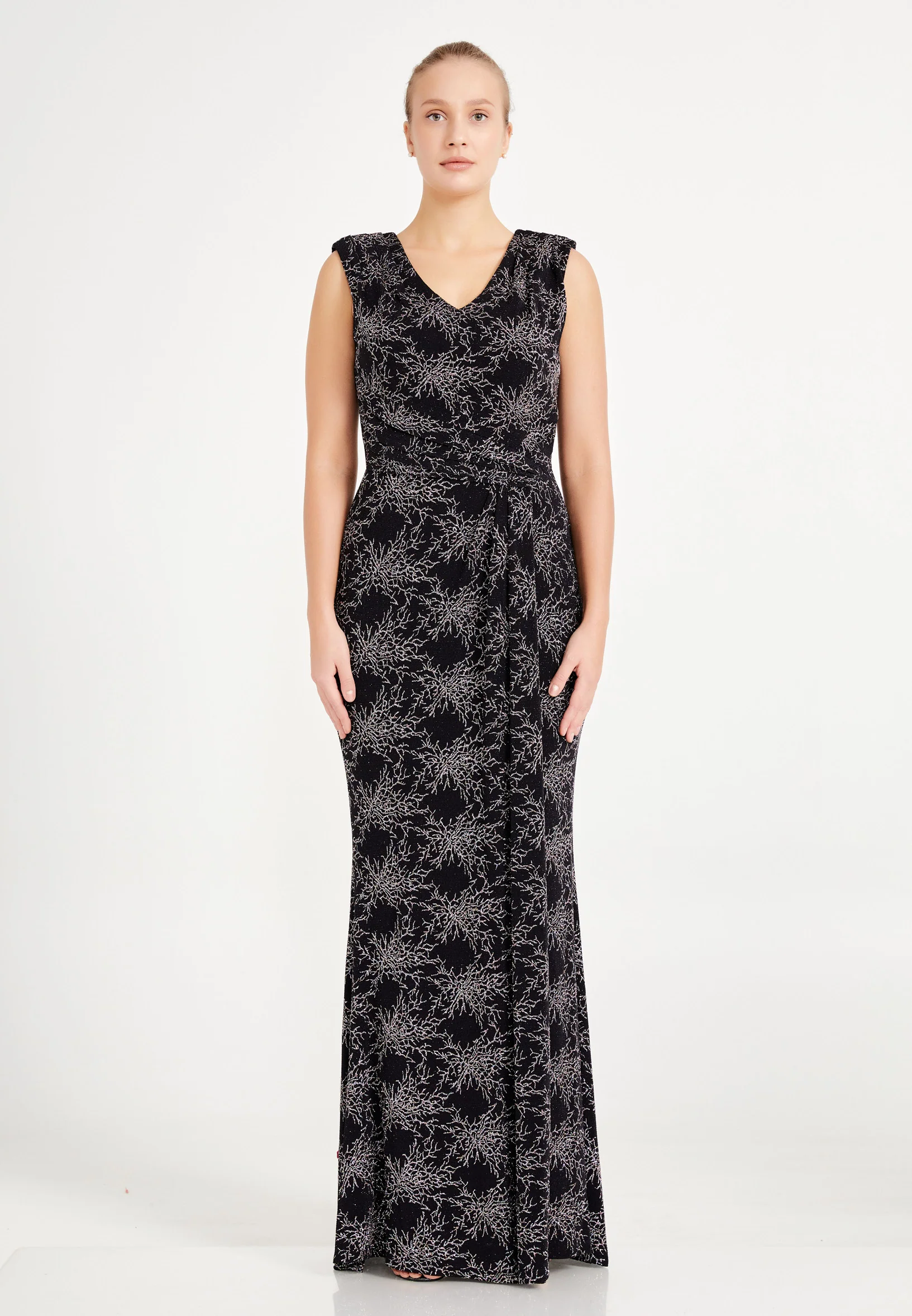 Sleeveless Maxi Lycra Mermaid Plus Size Wedding Guest Dress frc6445-b