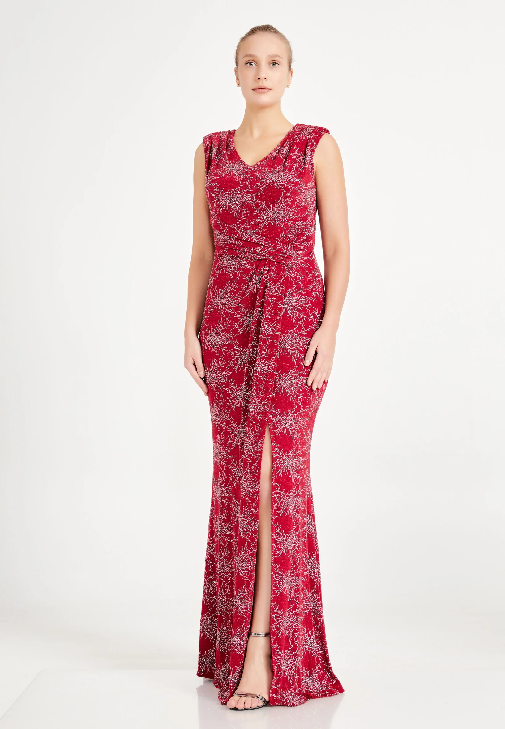 Sleeveless Maxi Lycra Mermaid Plus Size Wedding Guest Dress frc6445-b - Image 15