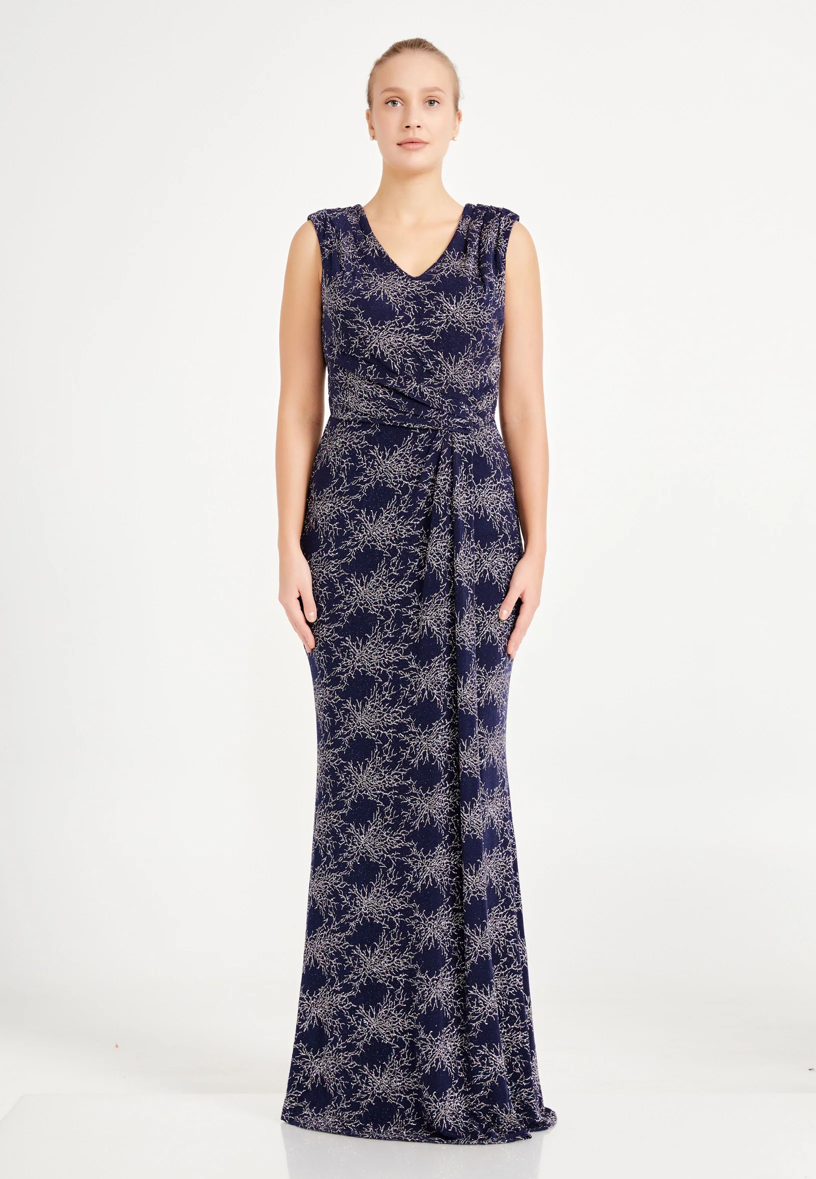 Sleeveless Maxi Lycra Mermaid Plus Size Wedding Guest Dress frc6445-b - Image 5