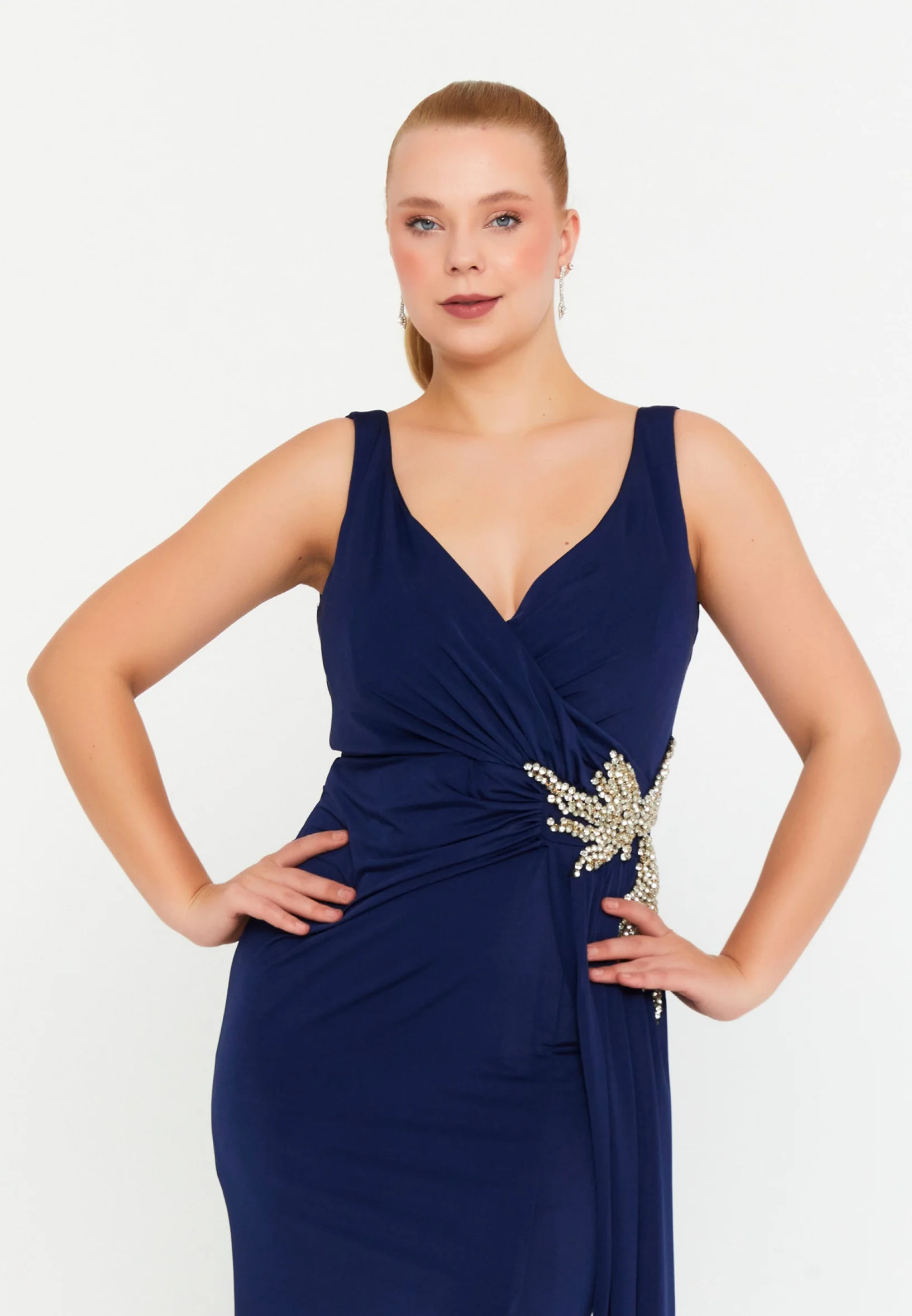 Sleeveless Maxi Lycra Mermaid Plus Size Wedding Guest Dress msp77319 - Image 8