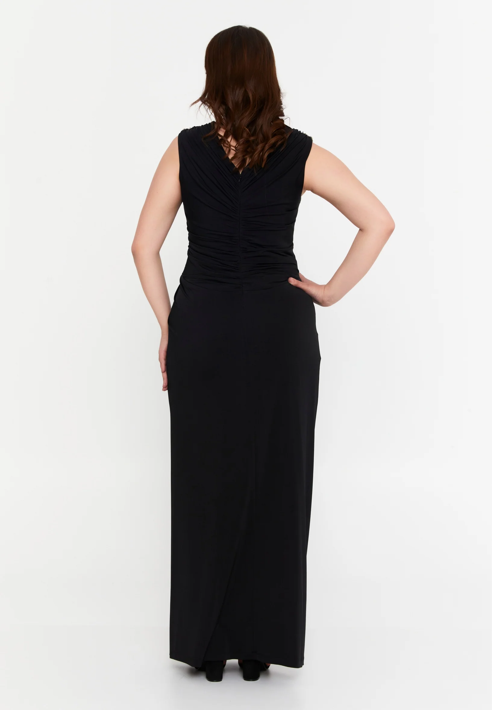 Sleeveless Maxi Lycra Mermaid Plus Size Wedding Guest Dress msp77321 - Image 2
