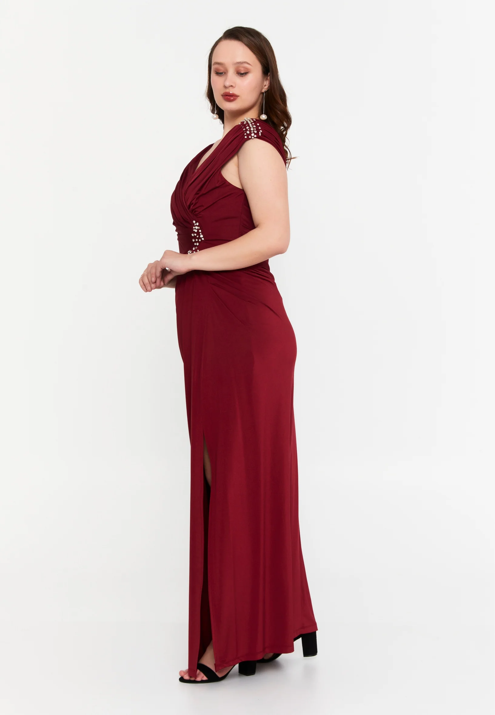 Sleeveless Maxi Lycra Mermaid Plus Size Wedding Guest Dress msp77321 - Image 7