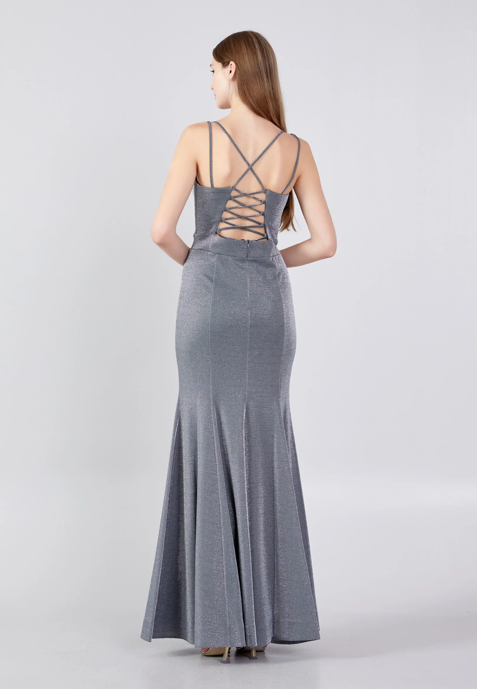 Sleeveless Maxi Lycra Mermaid Regular Wedding Guest Dress drd9021-ab - Image 2