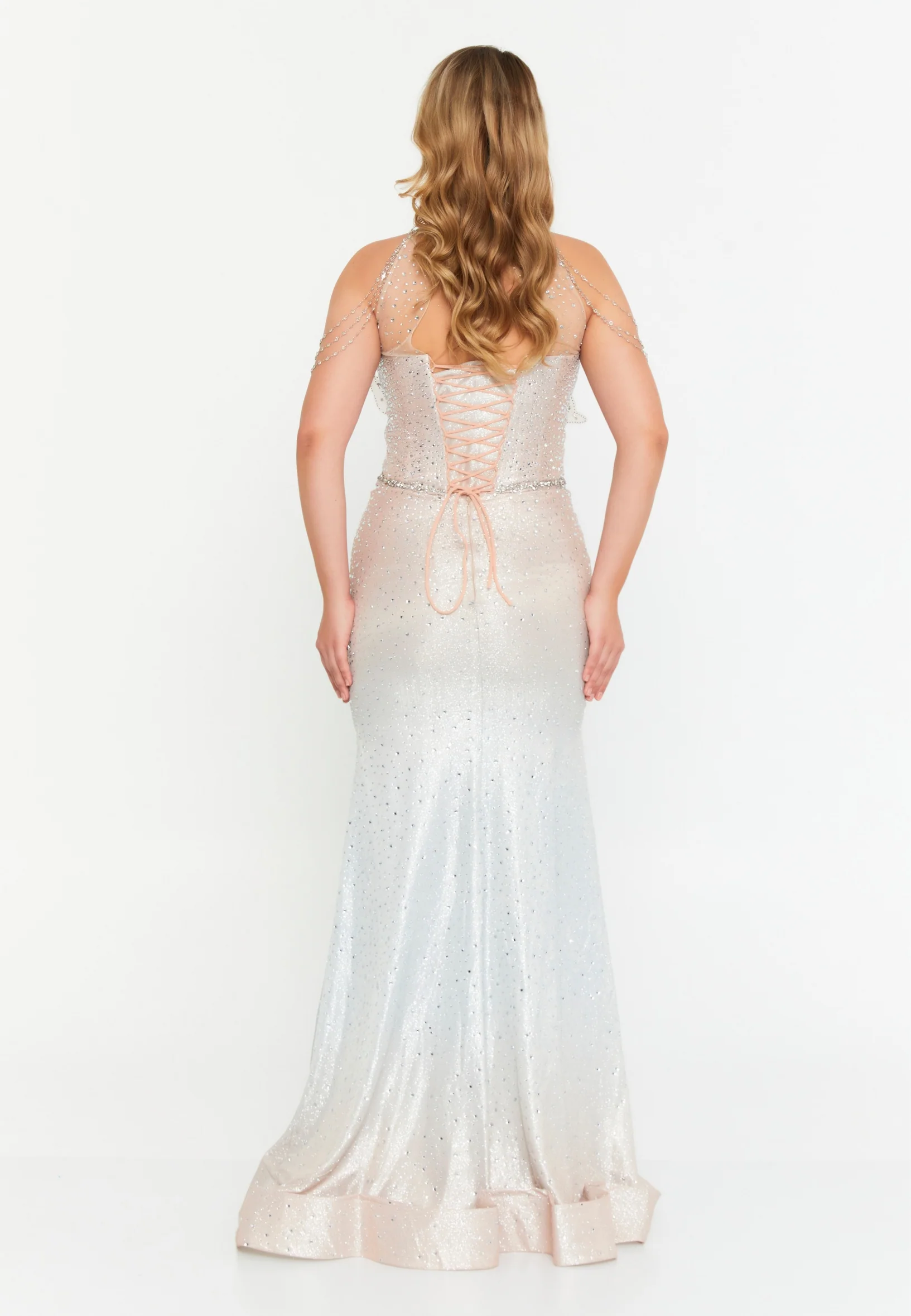 Sleeveless Maxi Lycra Mermaid Regular Wedding Guest Dress mtc04-30 - Image 6