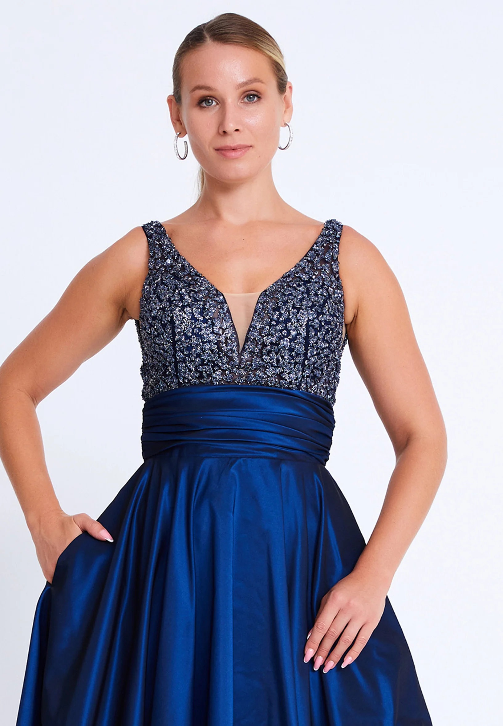 Sleeveless Maxi Polyester A - Line Plus Size Wedding Guest Dress aln01523 - Image 12