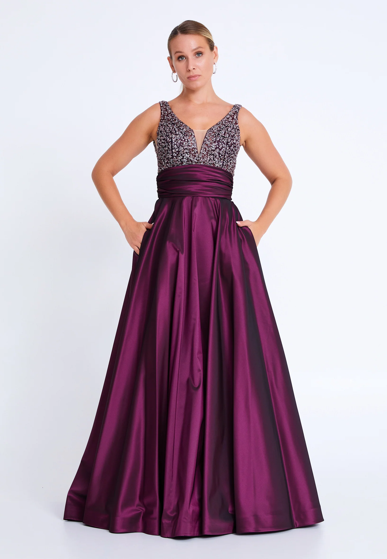 Sleeveless Maxi Polyester A - Line Plus Size Wedding Guest Dress aln01523 - Image 13