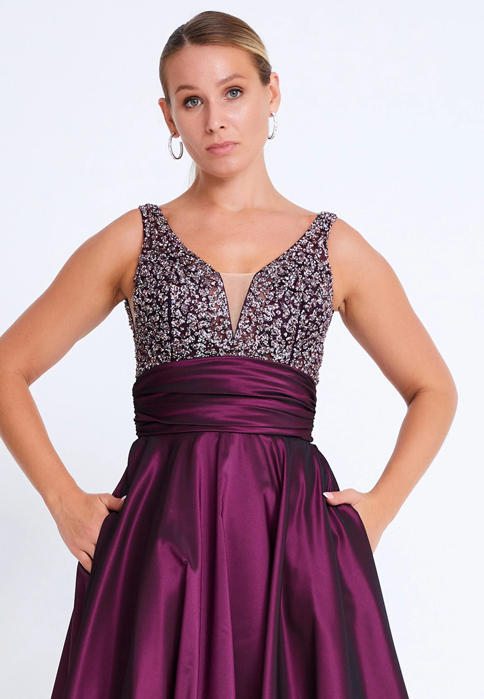 Sleeveless Maxi Polyester A - Line Plus Size Wedding Guest Dress aln01523 - Image 16