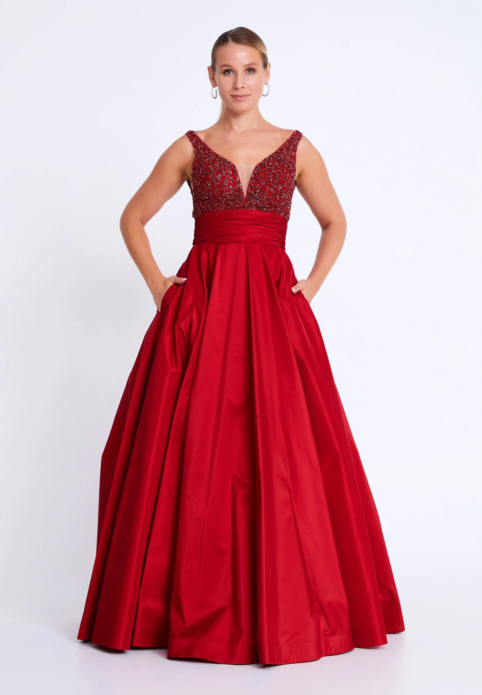 Sleeveless Maxi Polyester A - Line Plus Size Wedding Guest Dress aln01523 - Image 17