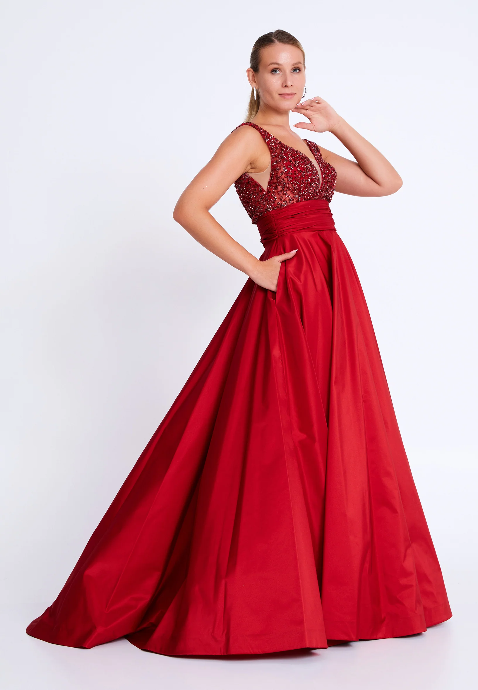 Sleeveless Maxi Polyester A - Line Plus Size Wedding Guest Dress aln01523 - Image 19