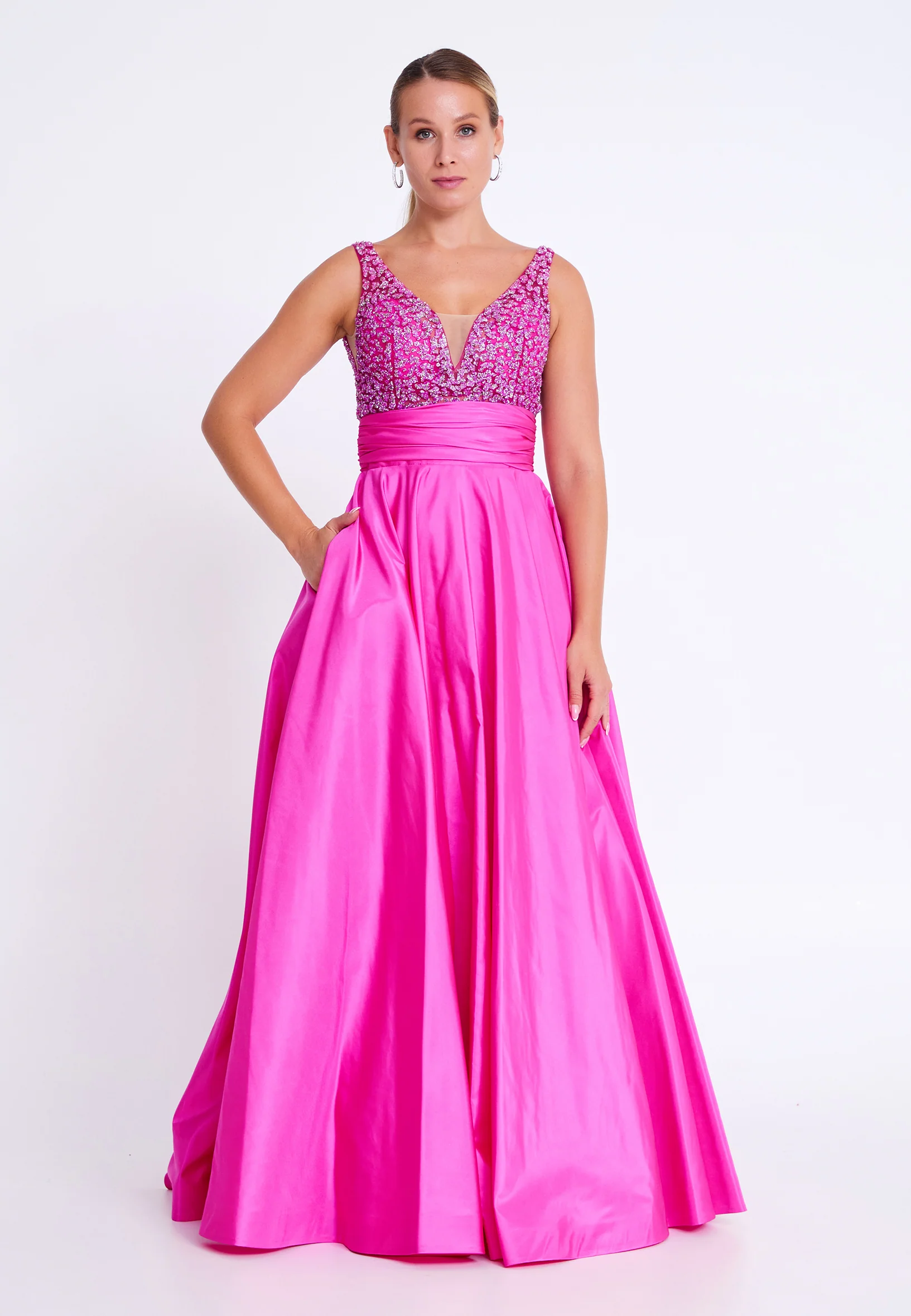 Sleeveless Maxi Polyester A - Line Plus Size Wedding Guest Dress aln01523 - Image 5