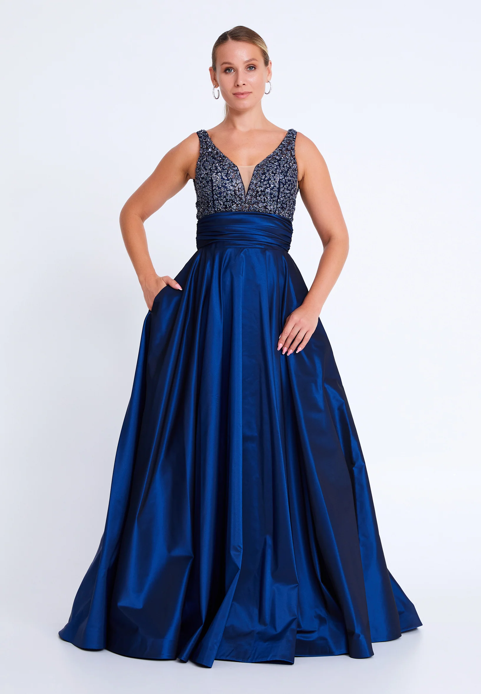 Sleeveless Maxi Polyester A - Line Plus Size Wedding Guest Dress aln01523 - Image 9