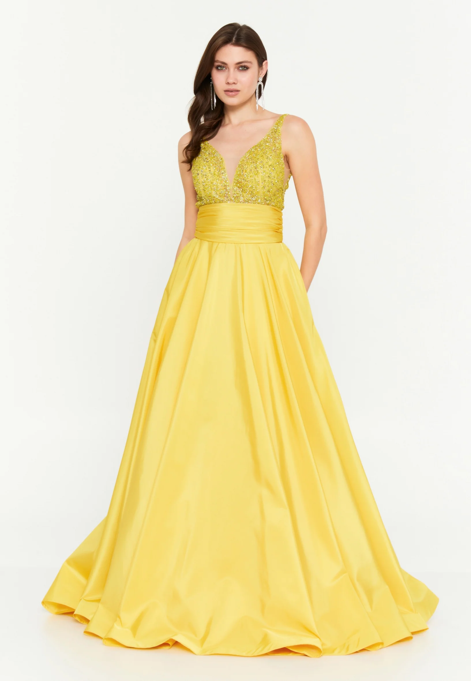 Sleeveless Maxi Polyester A - Line Regular Prom Dress aln1523 - Image 21